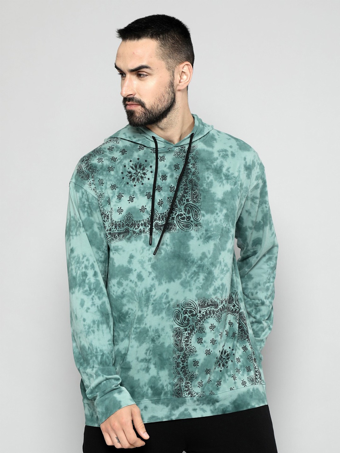 

Maniac Tie & Dyed Hooded Cotton Slim Fit T-Shirt, Green