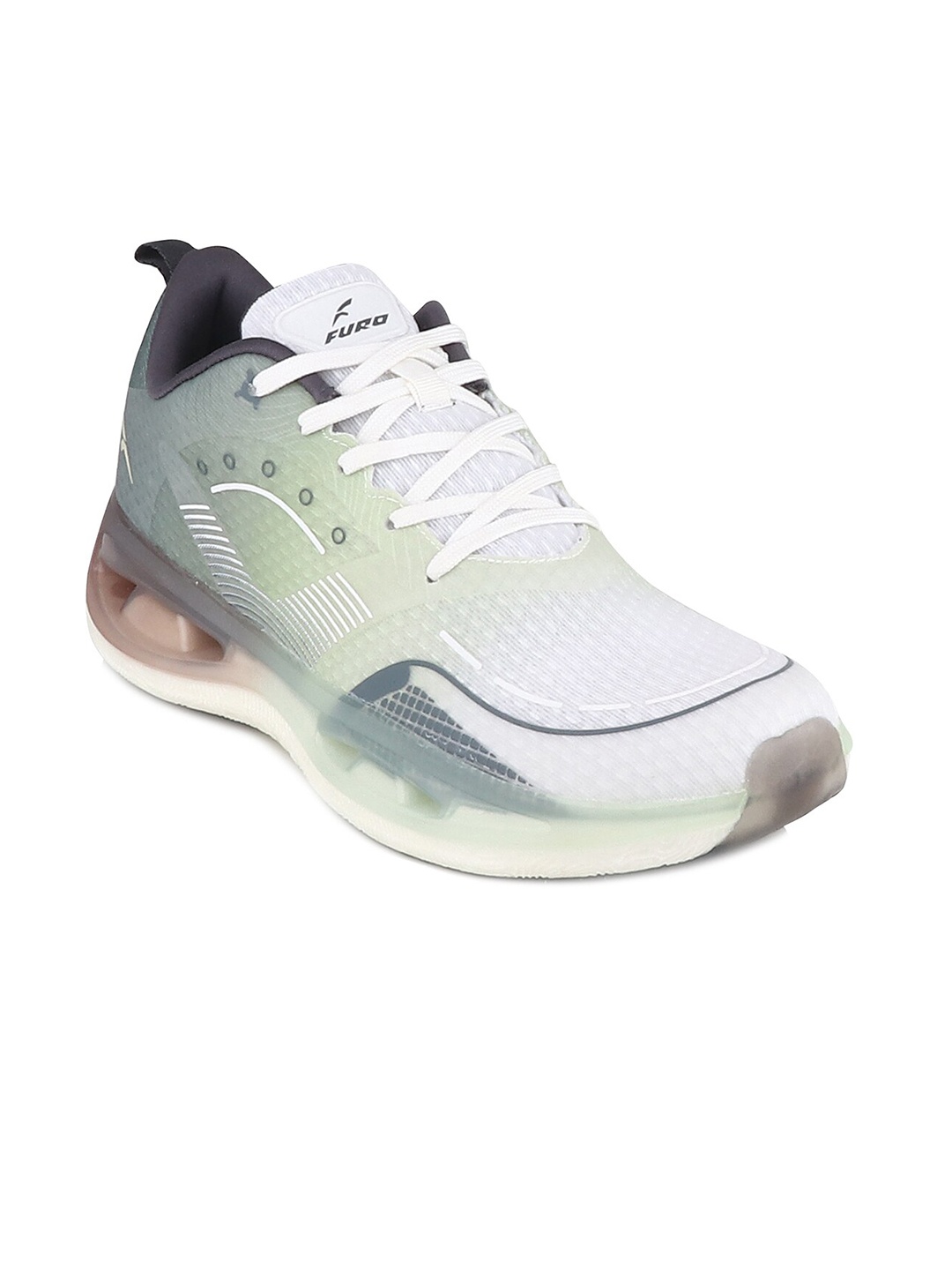 

FURO by Red Chief Men Mesh Lace-Up Flyknit Breathable Running Shoes, White
