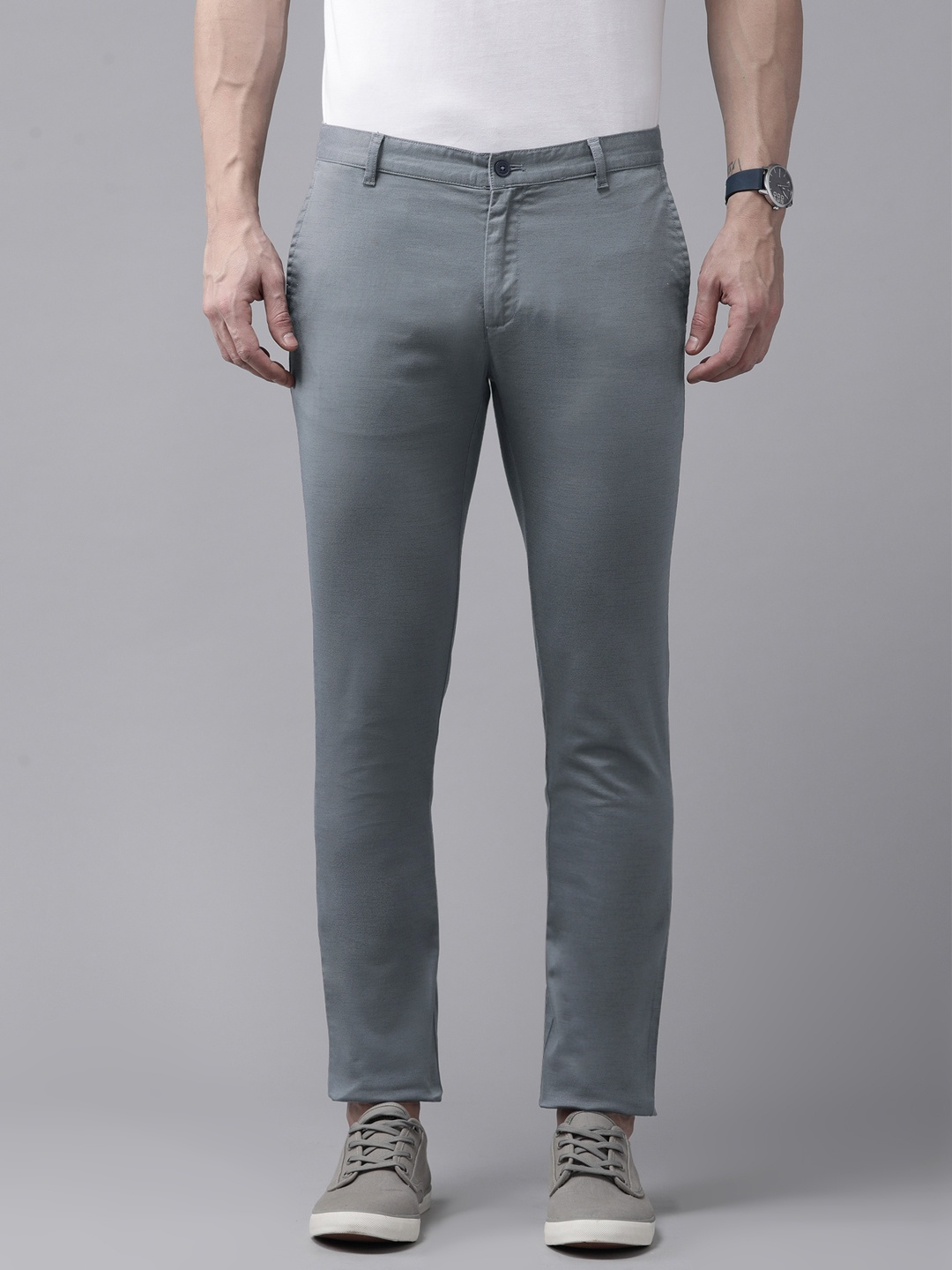 

Blackberrys Men Slim Fit Trousers, Grey