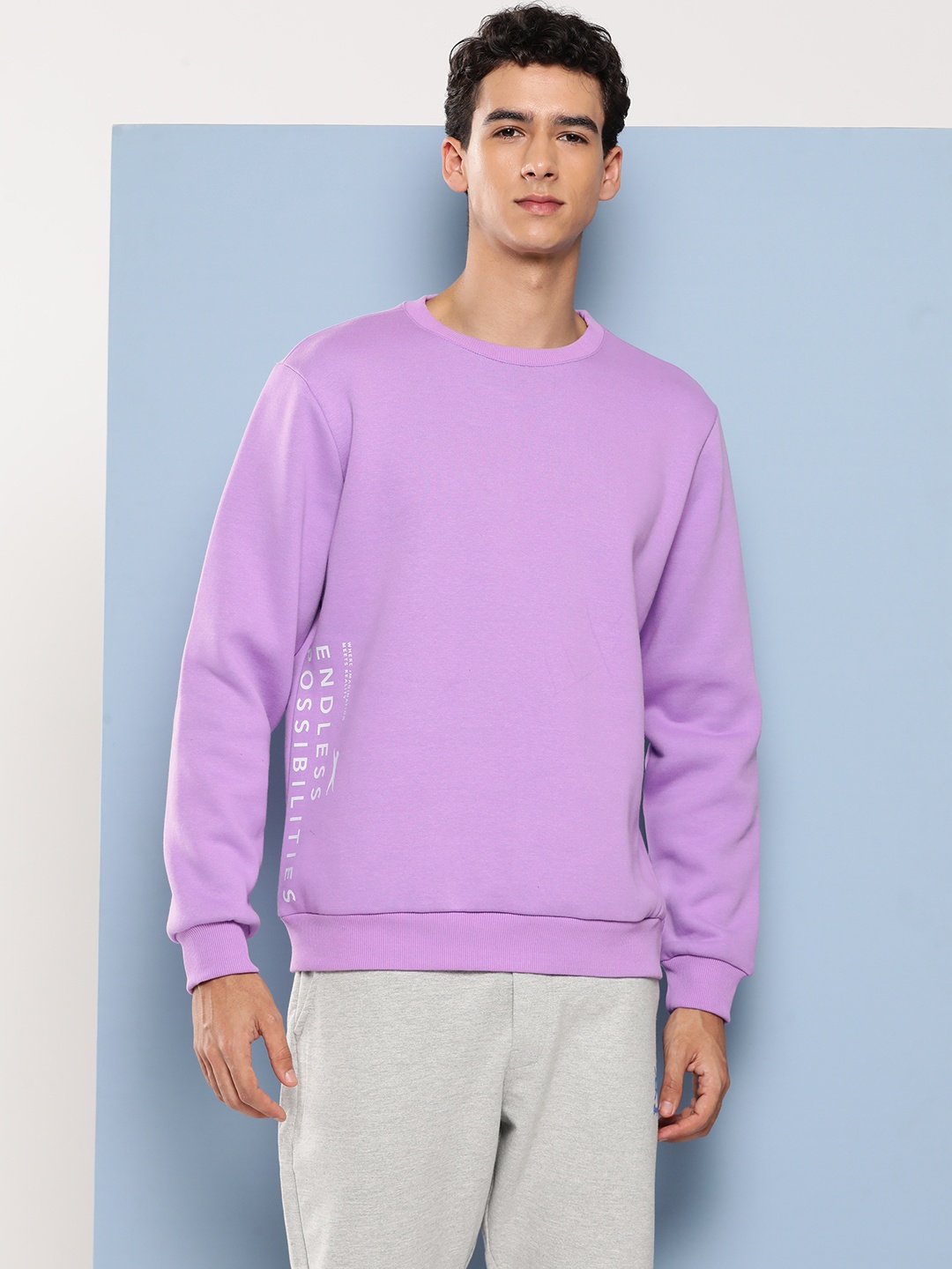 

Slazenger Men Typography Printed Cotton Sweatshirt, Lavender