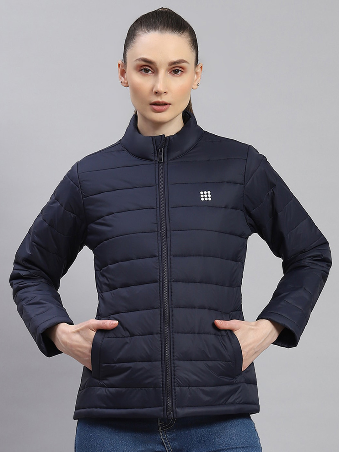 

rock.it Mock Collar Lightweight Puffer Jacket, Navy blue