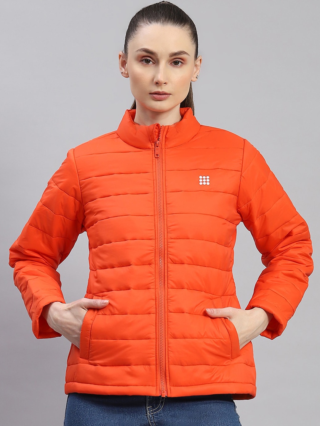 

rock.it Mock Collar Lightweight Puffer Jacket, Orange