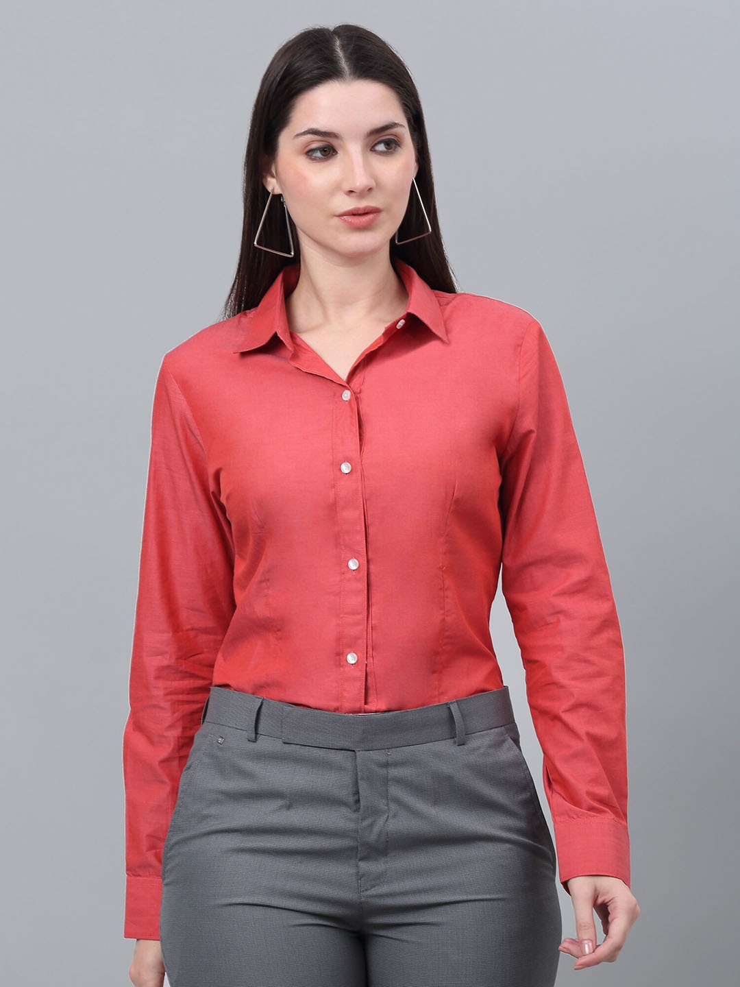 

Crozo By Cantabil Comfort Cotton Formal Shirt, Coral