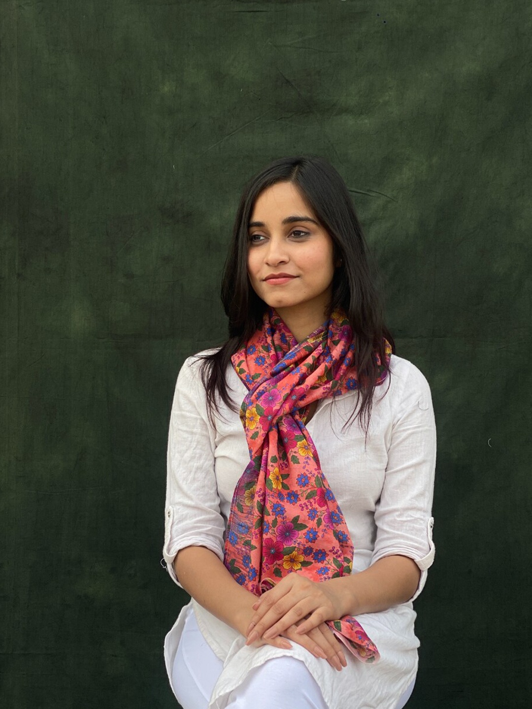 

BUTA BUTI Floral Printed Cotton Scarves, Pink