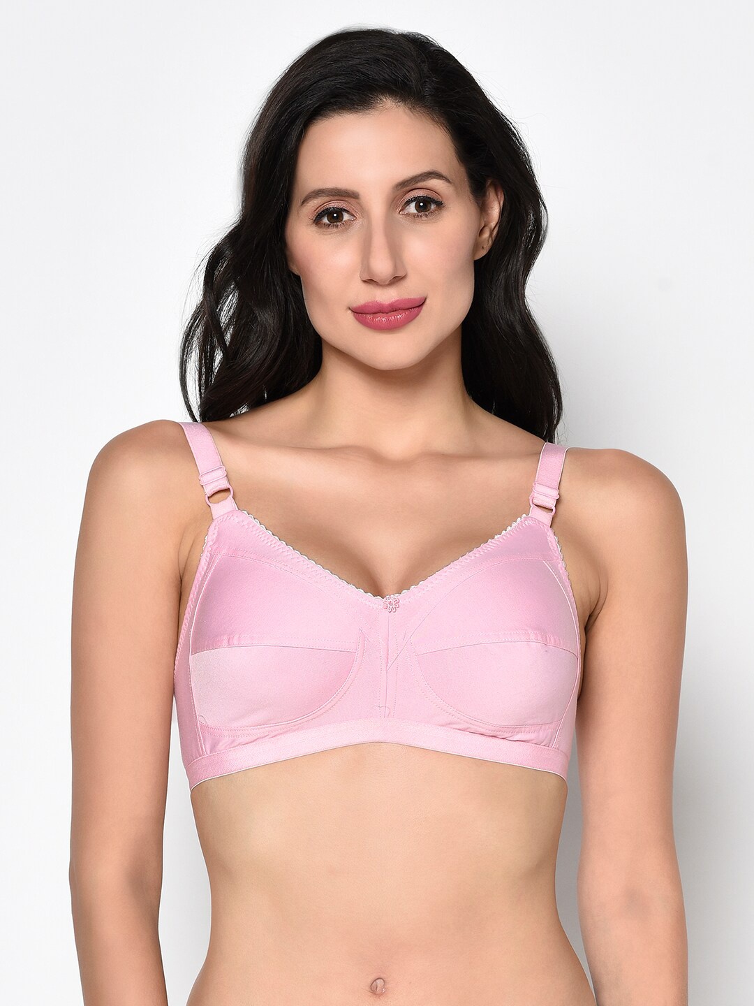 

PRETTYBOLD Full Coverage Non Padded Cotton Everyday Bra With All Day Comfort, Pink