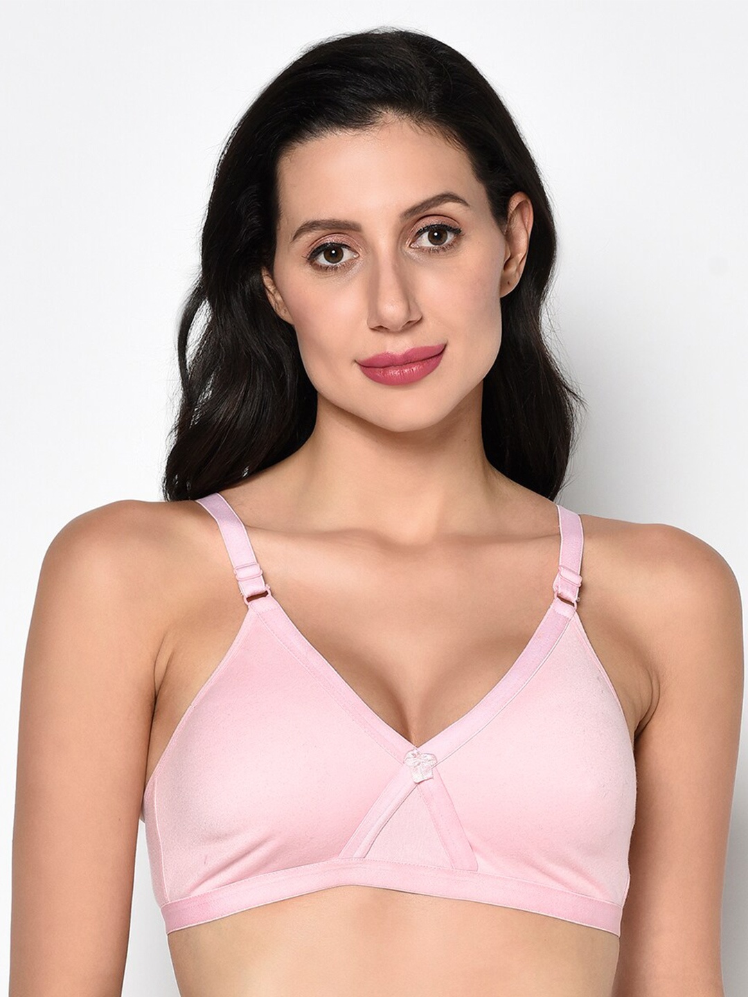 

PRETTYBOLD Full Coverage Non Padded Cotton Everyday Bra With All Day Comfort, Pink