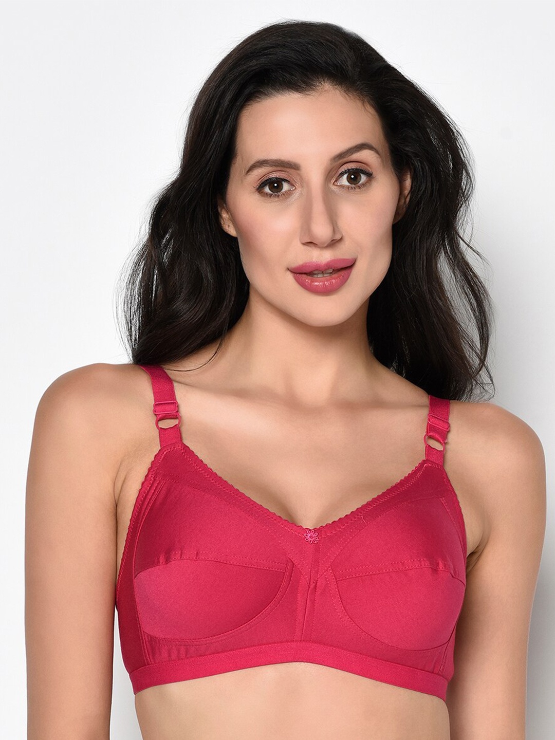 

PRETTYBOLD Full Coverage Non Padded Cotton Everyday Bra With All Day Comfort, Magenta