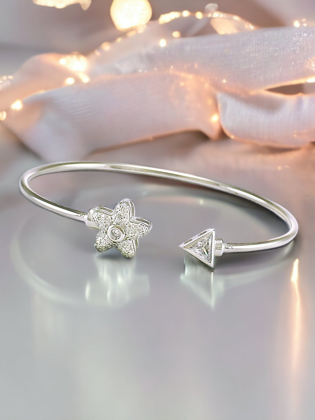 

GIVA 925 Sterling Silver American Diamond Studded Bangle