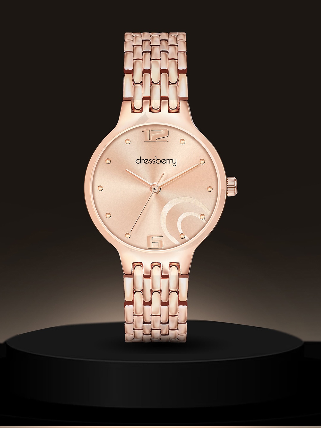 

DressBerry Women Embellished Dial Stainless Steel Straps Analogue Watch DB-016-Rose