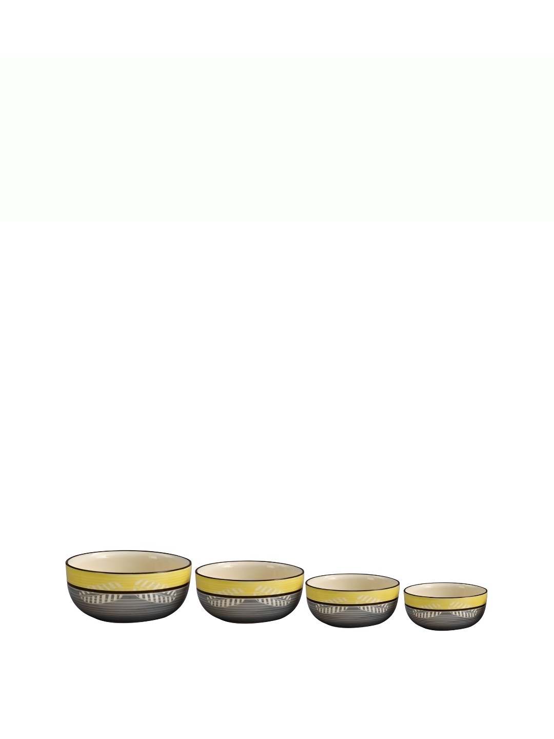 

caffeine Grey 4 Pieces Ceramic Microwave Safe Fashion Serving Bowl
