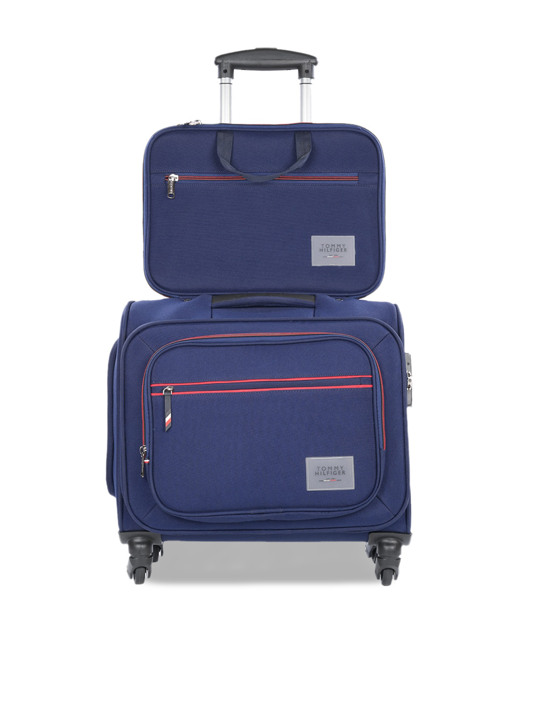 

Tommy Hilfiger Soft-Sided Overnighter Trolley Bag, Navy blue