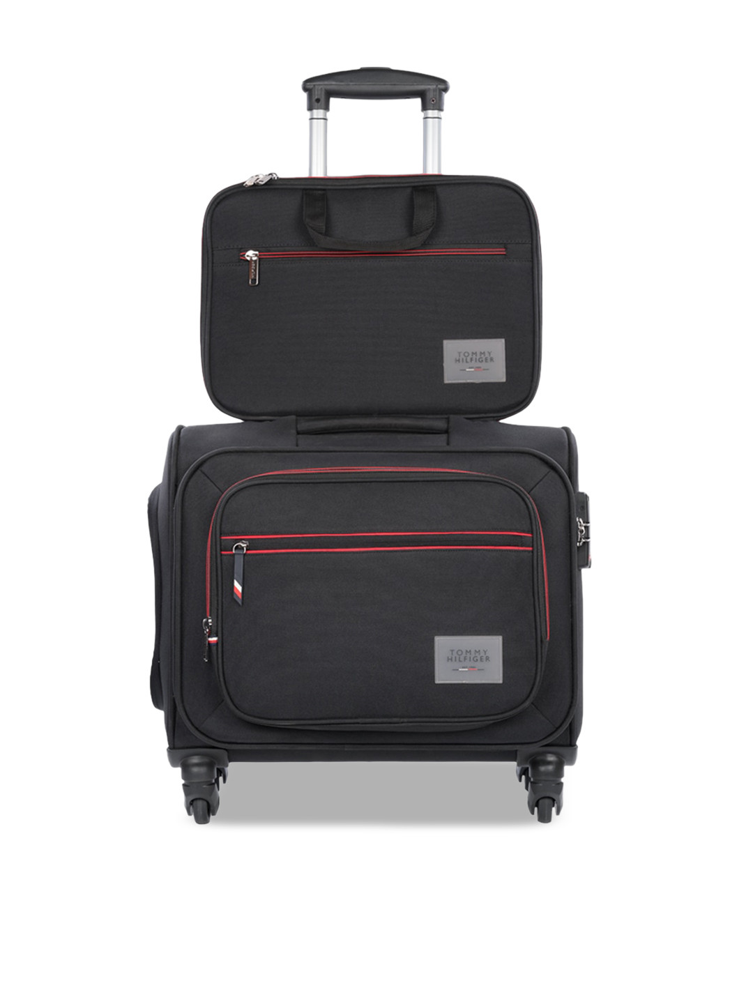 

Tommy Hilfiger Soft-Sided Overnighter Trolley Bag, Black