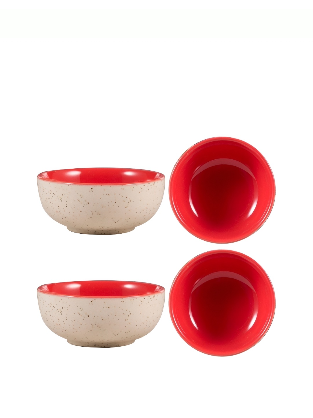 

caffeine Red 4 Pieces Ceramic Microwave Safe Fashion Dessert Bowl