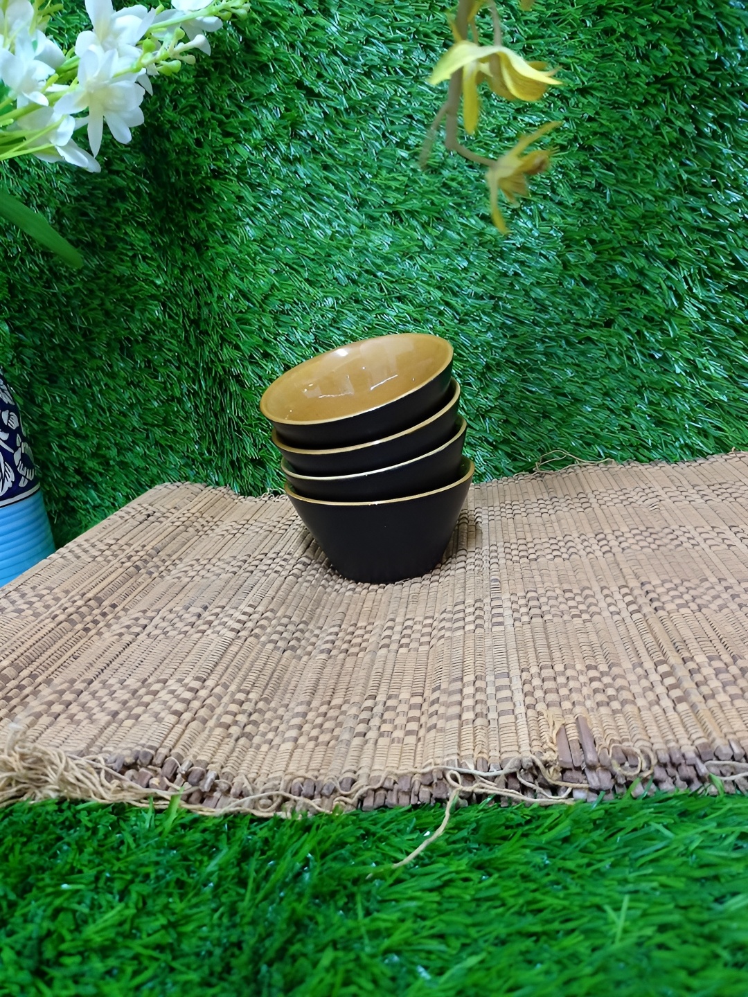 

caffeine Mustard Ceramic Microwave Safe Serving Bowl