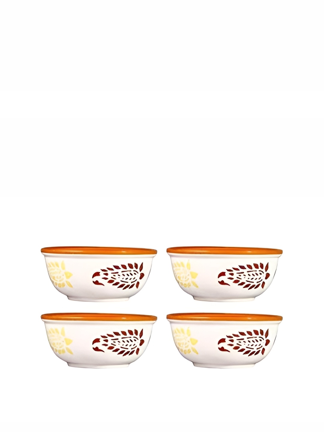 

caffeine Brown & Cream 4 Pieces Ceramic Microwave Safe Serving Bowl