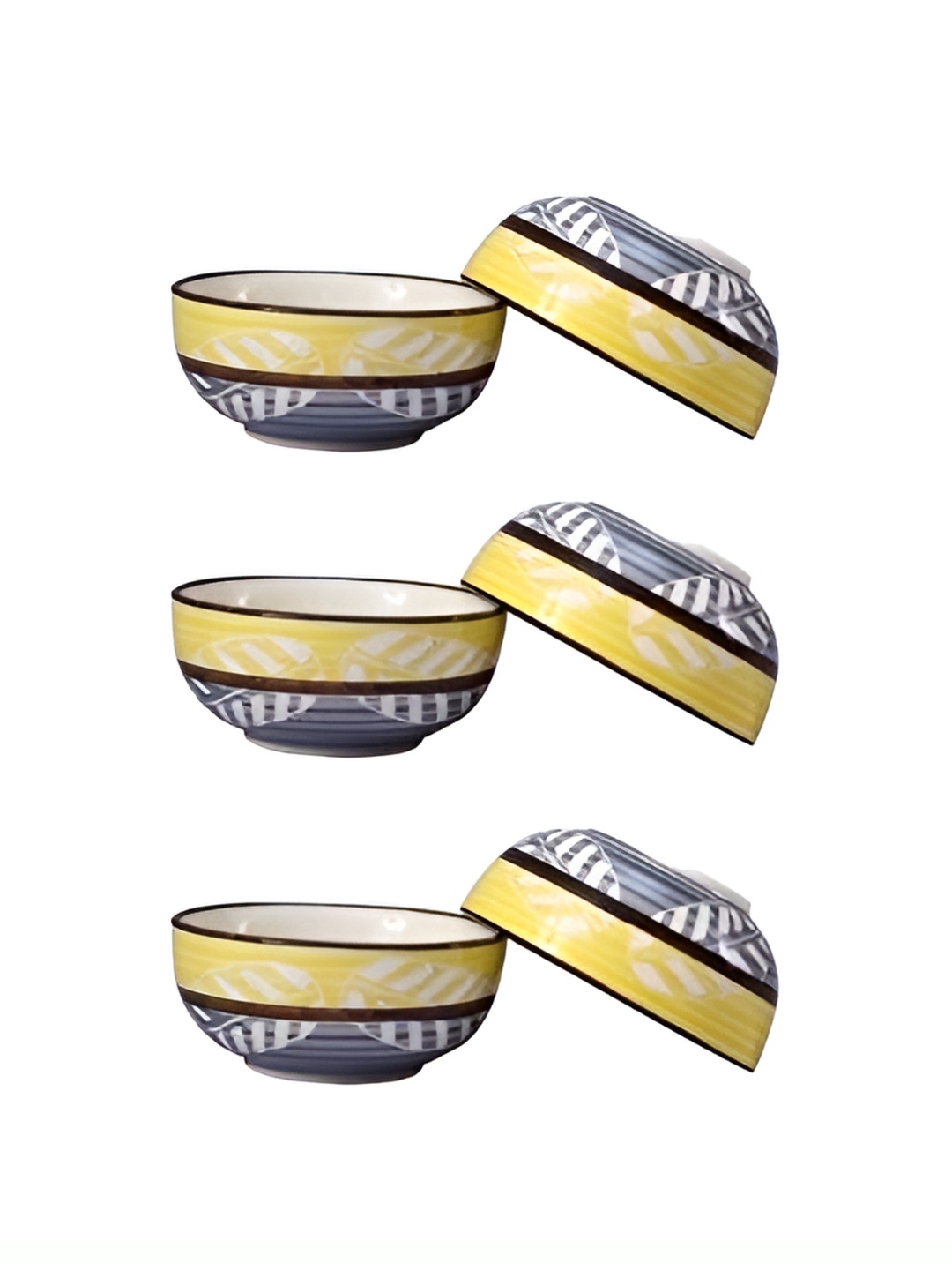 

caffeine Grey 6 Pieces Ceramic Microwave Safe Fashion Dessert Bowl