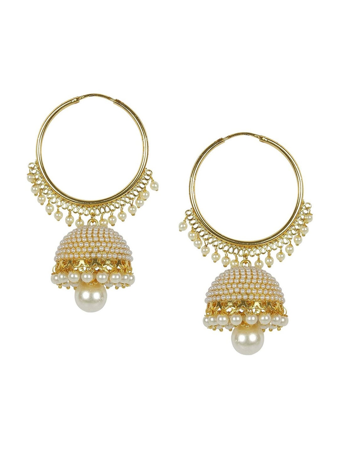 

MEENAZ Gold-Plated Contemporary Jhumkas