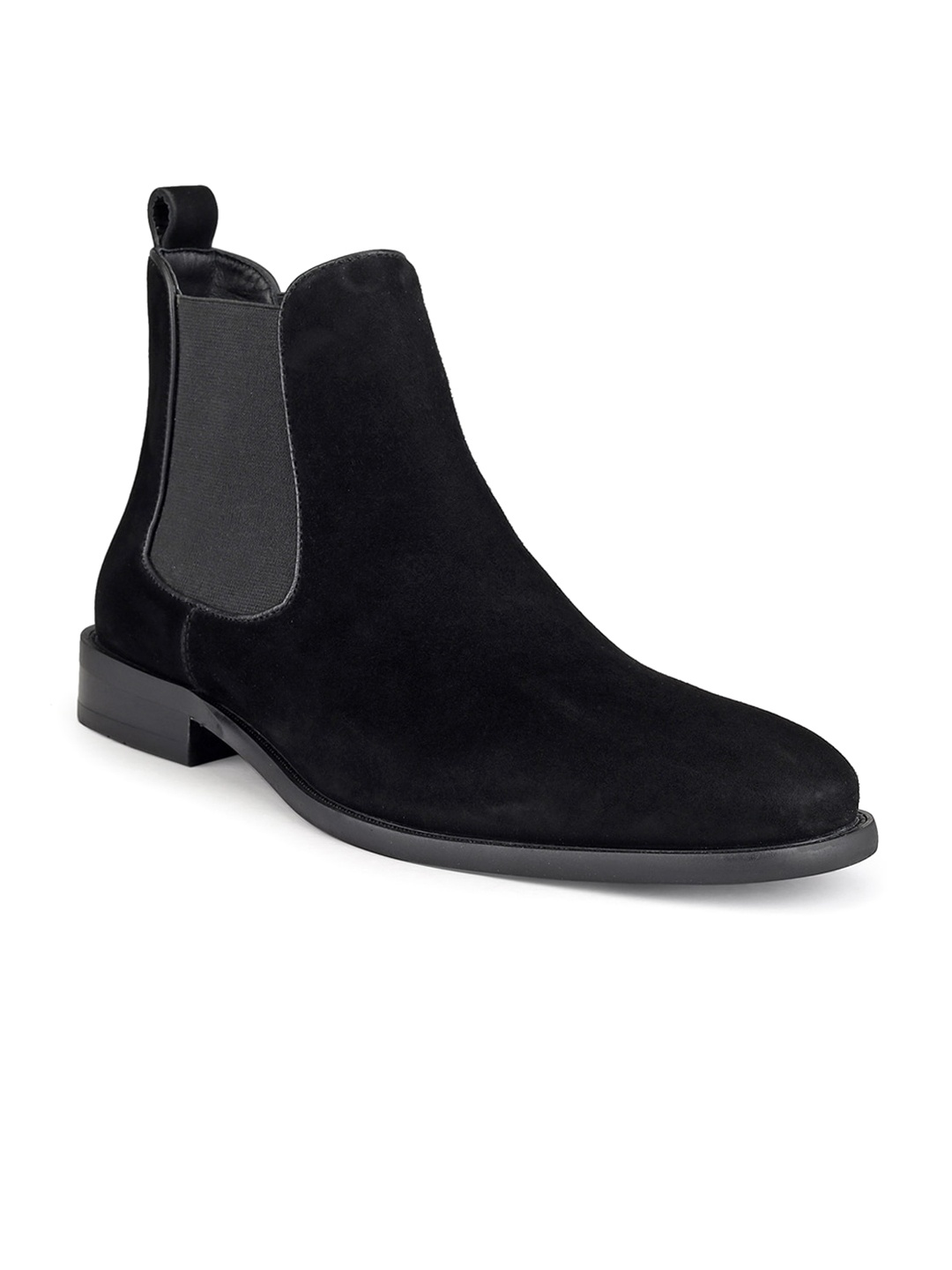 

ROSSO BRUNELLO Men Leather Mid-Top Chelsea Boots, Black