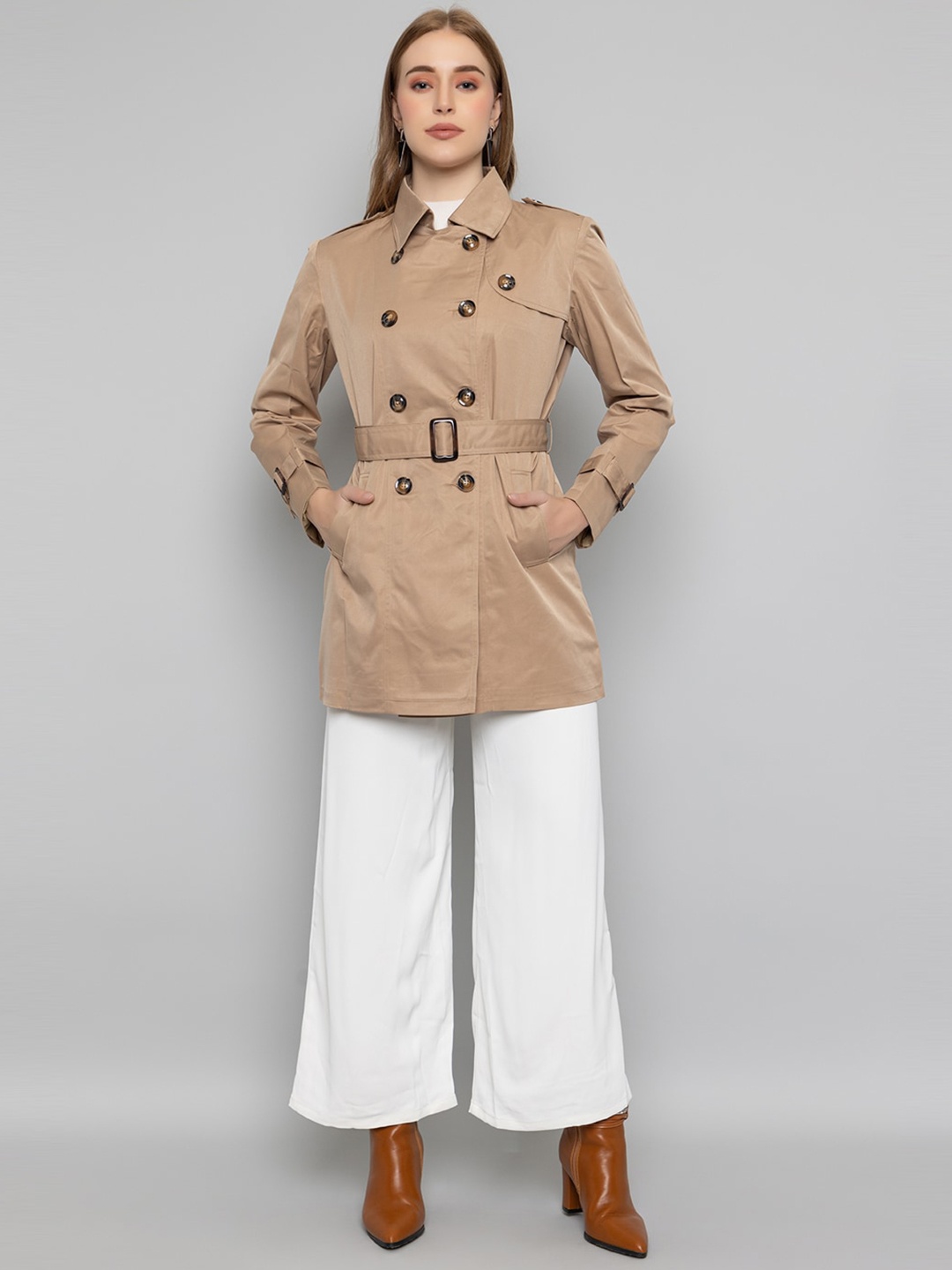 

Chemistry Longline Trench Coat, Camel brown