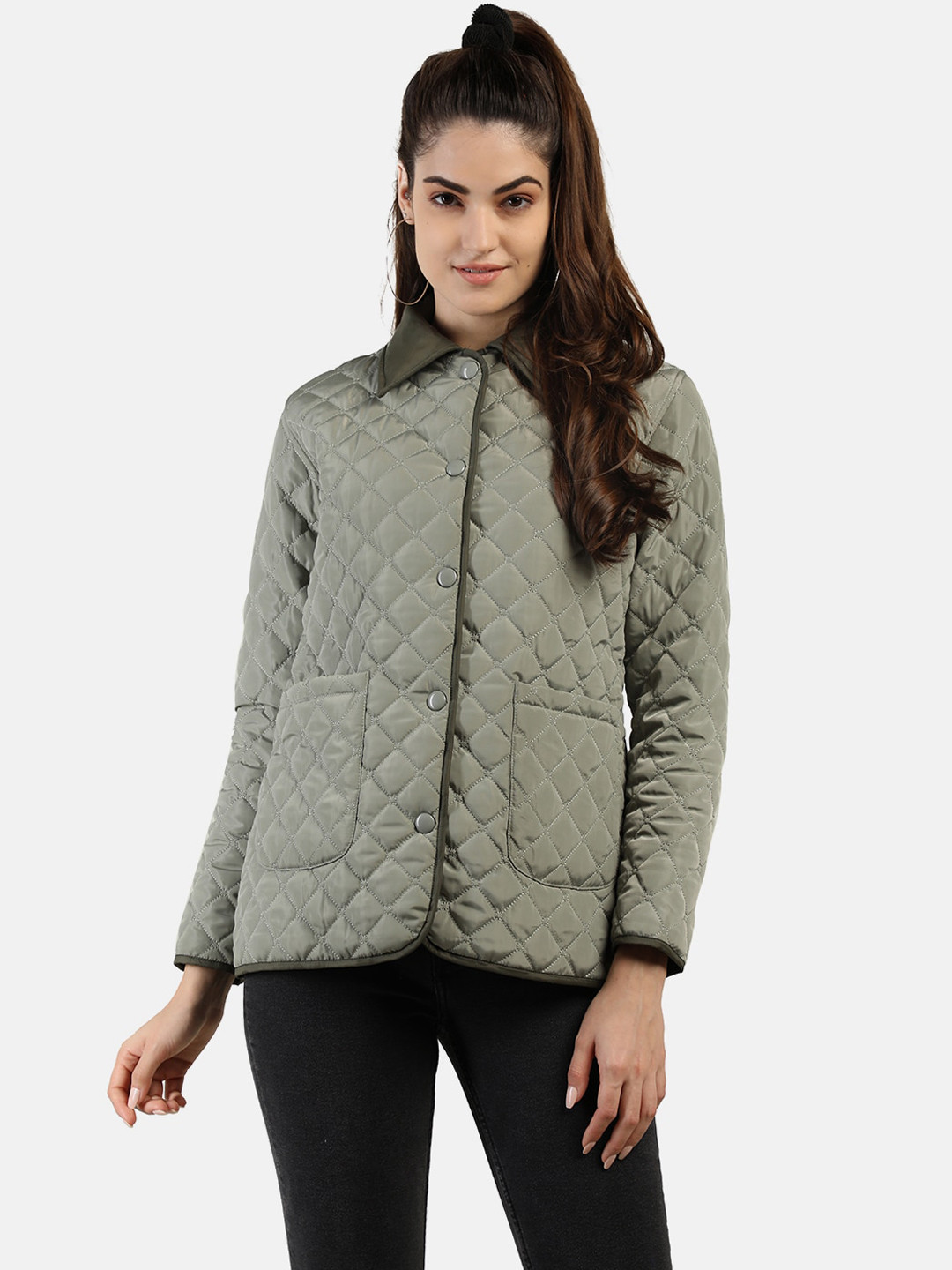 

Chemistry Lightweight Long Sleeves Quilted Jacket, Lime green