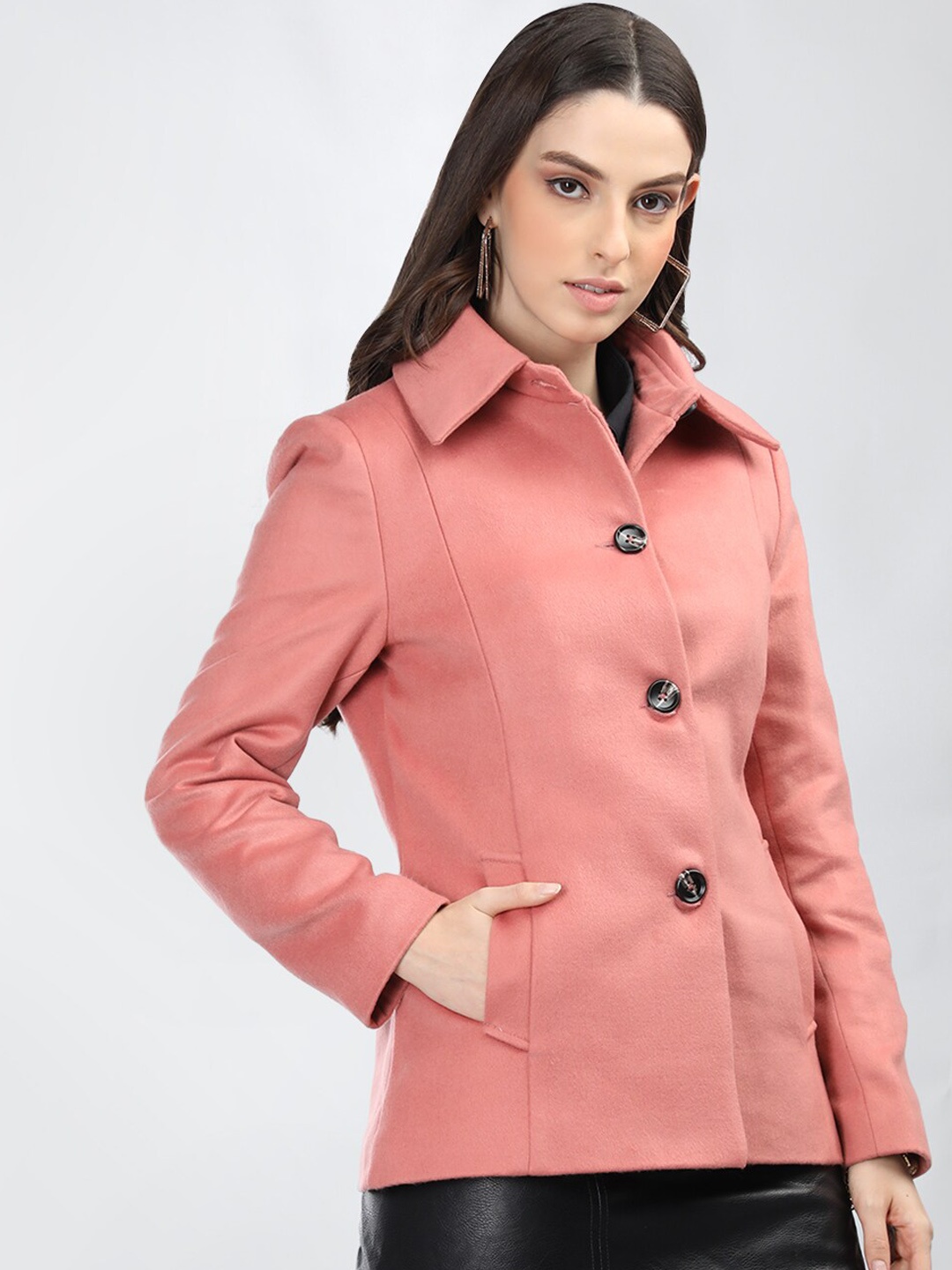 

Chemistry Spread Collar Tailored Jacket, Peach