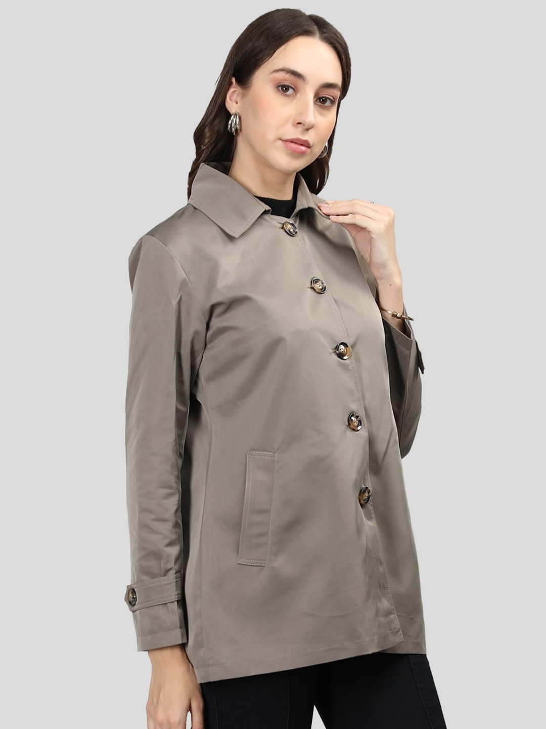 

Chemistry Spread Collar Tailored Jacket, Grey