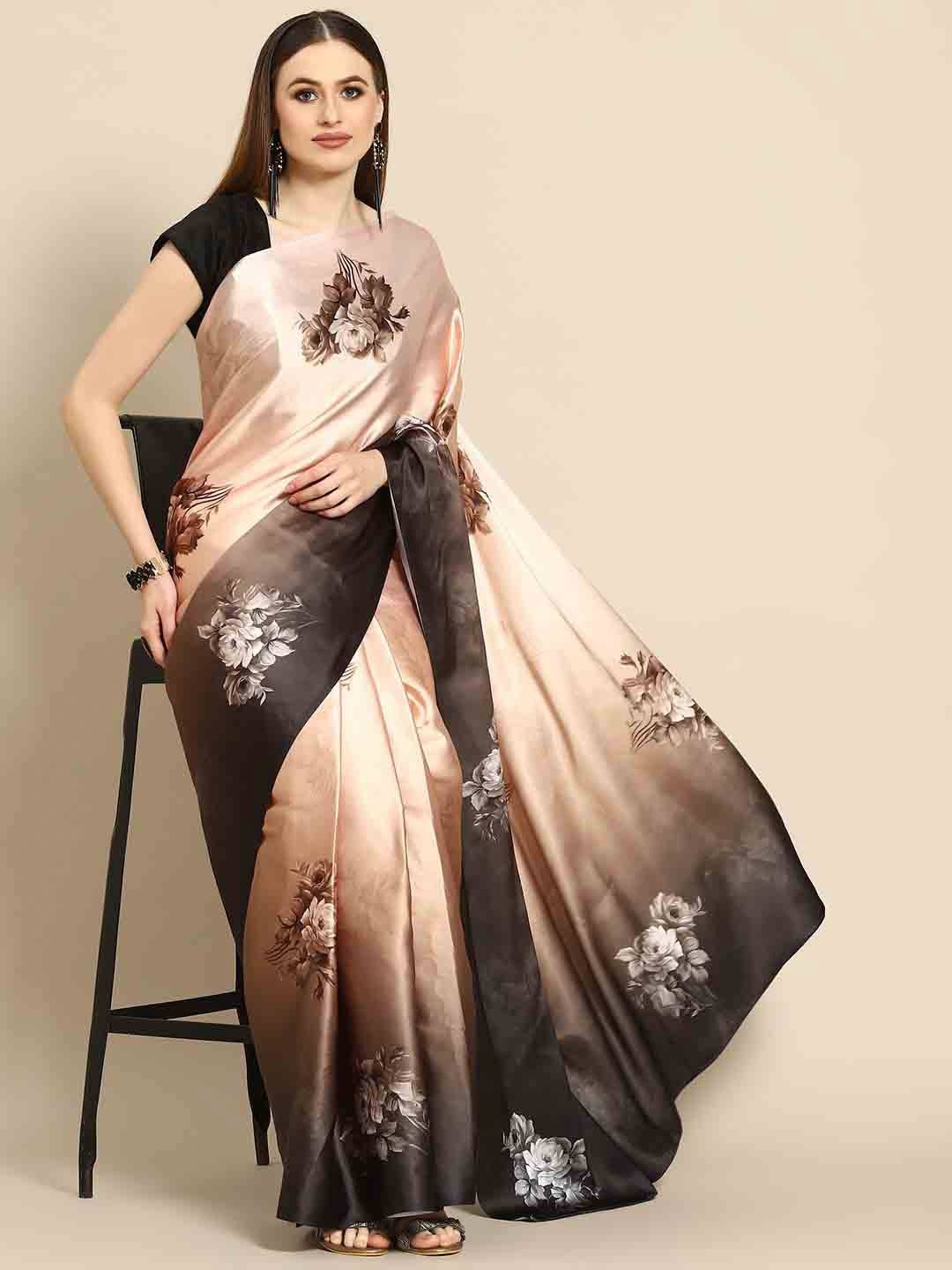 

Stylefables Pretty Pearl Floral Printed Saree, Cream