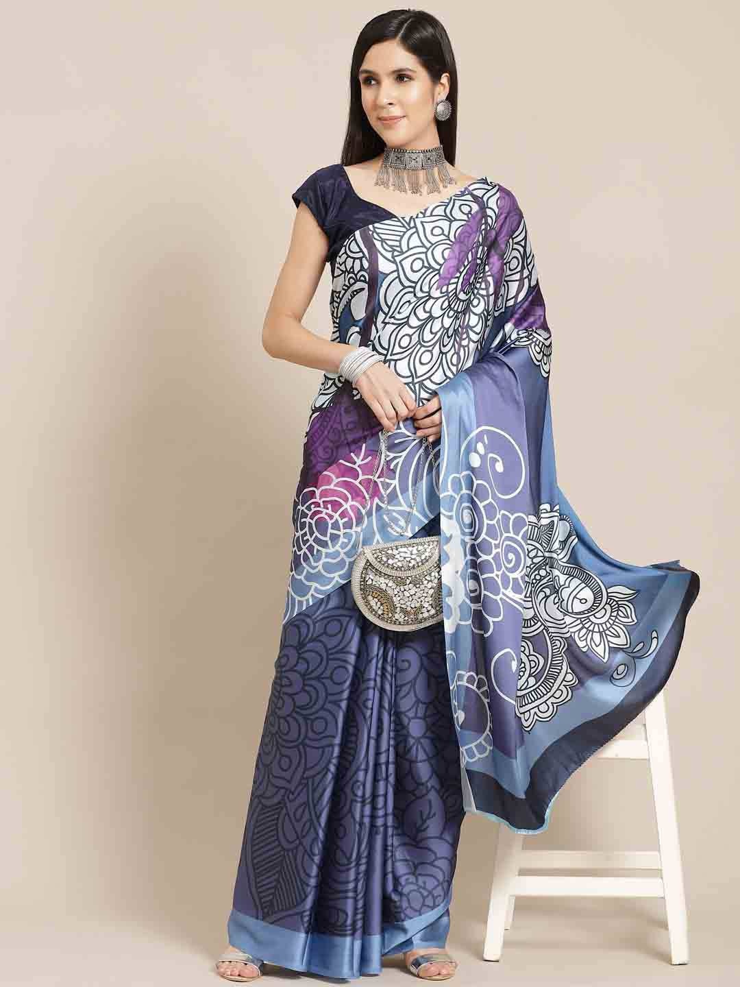 

Stylefables Ethnic Motifs Printed Saree, Blue