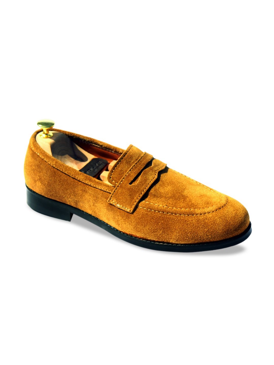 

Wolvenmilano Men Polo Suede Penny Loafers, Tan