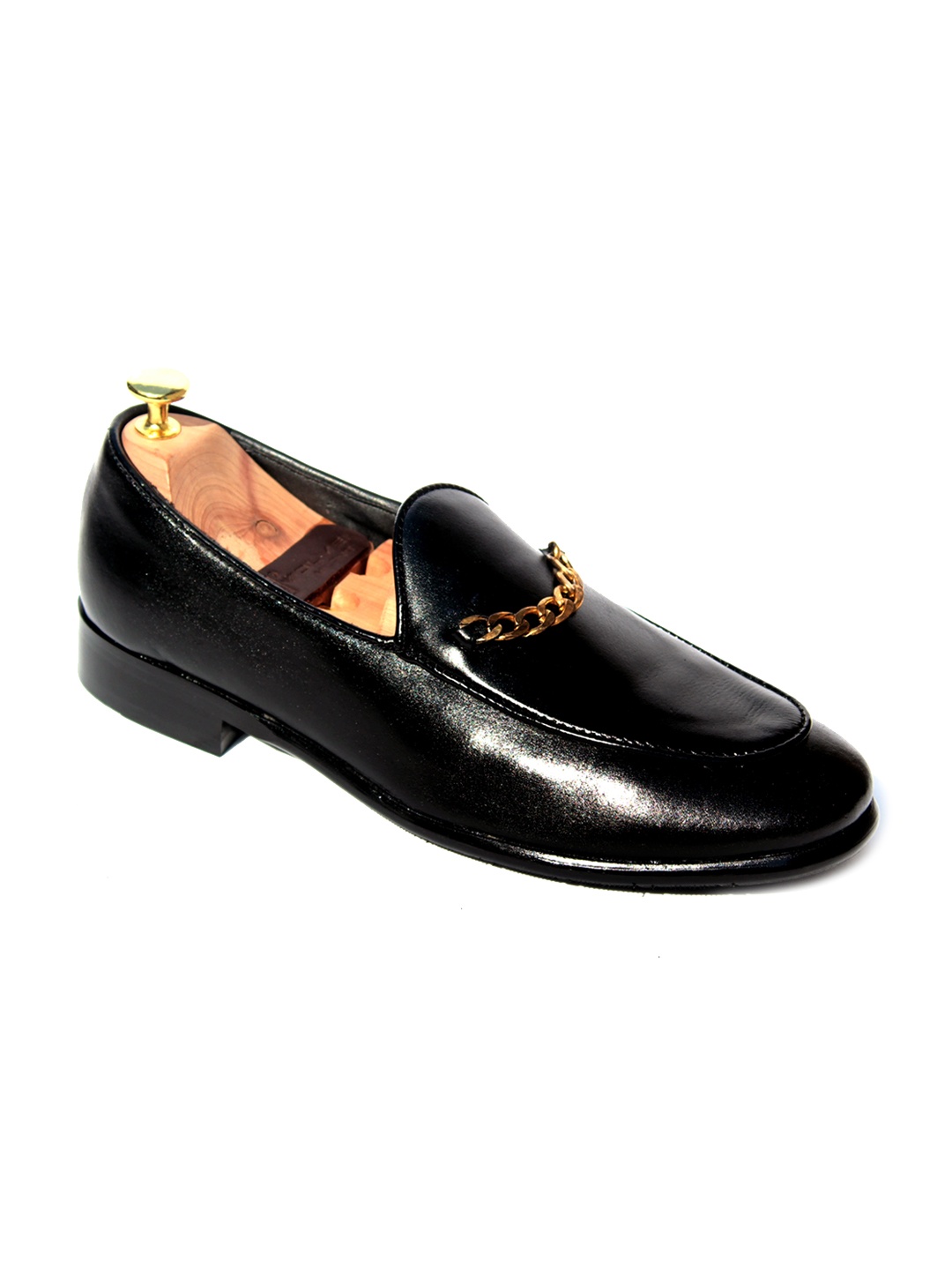 

Wolvenmilano Men Trim Belgian Leather Horsebit Loafers, Black