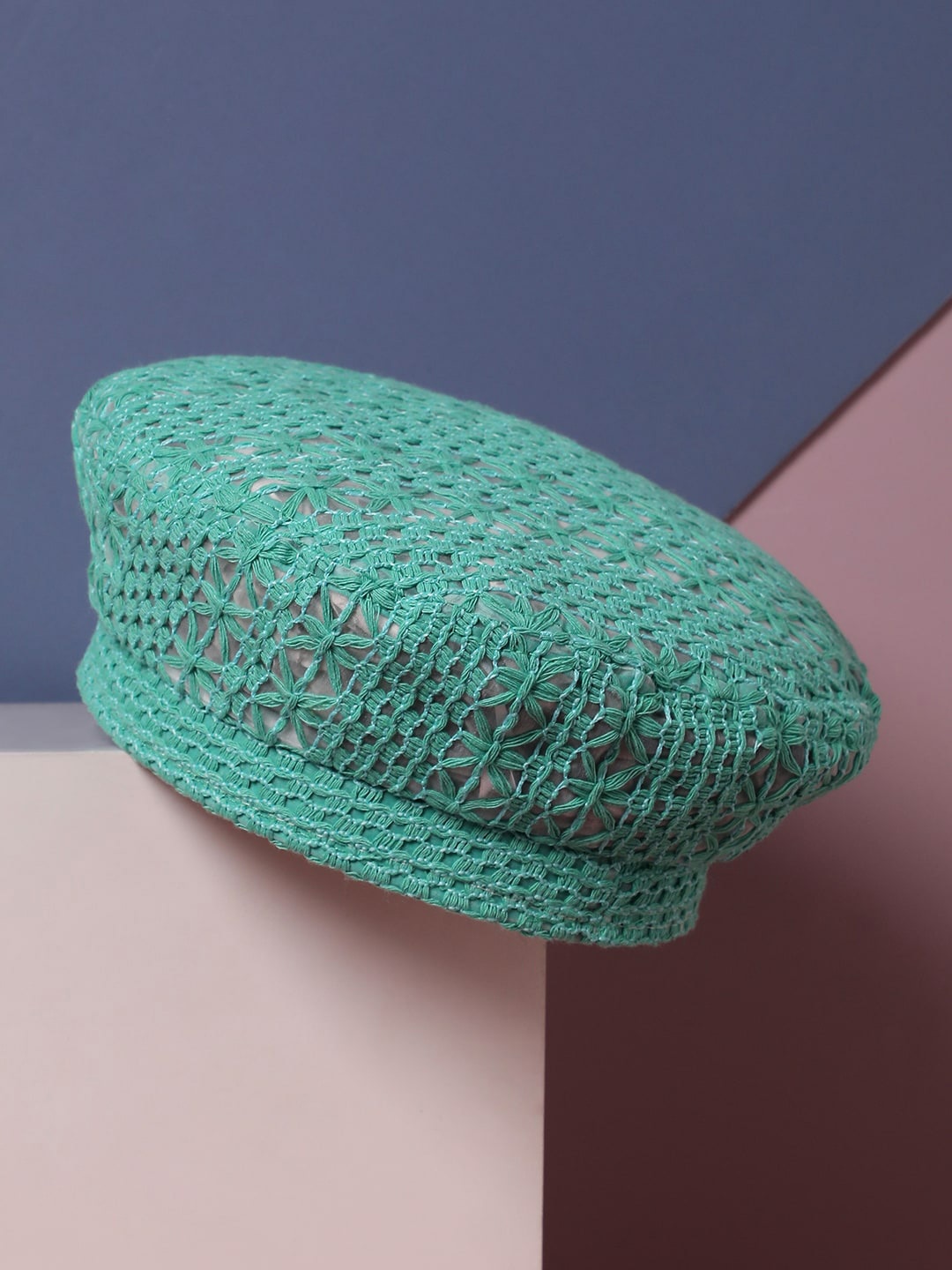

HAUTE SAUCE by Campus Sutra Self-Design Beret Hat, Green