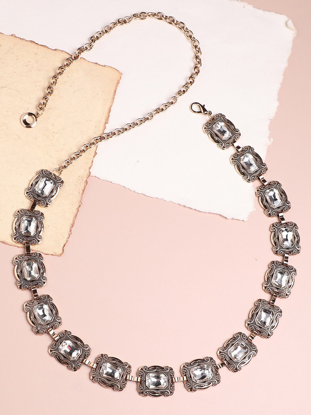 

HAUTE SAUCE by Campus Sutra Women Embellished Metal Belt, Grey