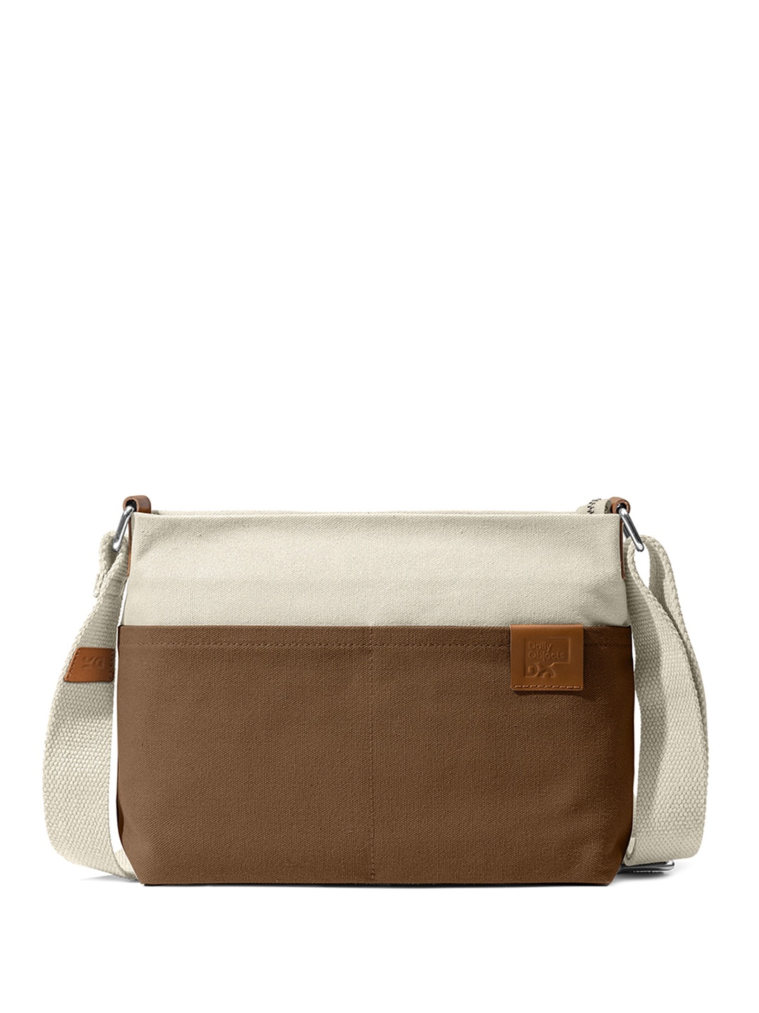 

DailyObjects Unisex Colorblocked Structured Sling Bag, Brown