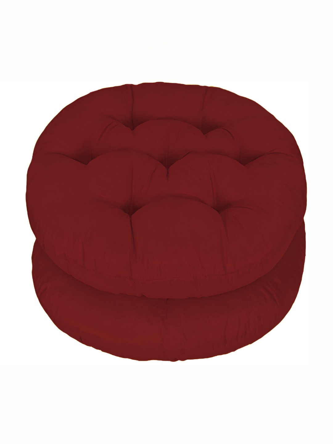 

DADDY COOL Maroon 2 Pieces Cotton Round Cushion Chair Pads