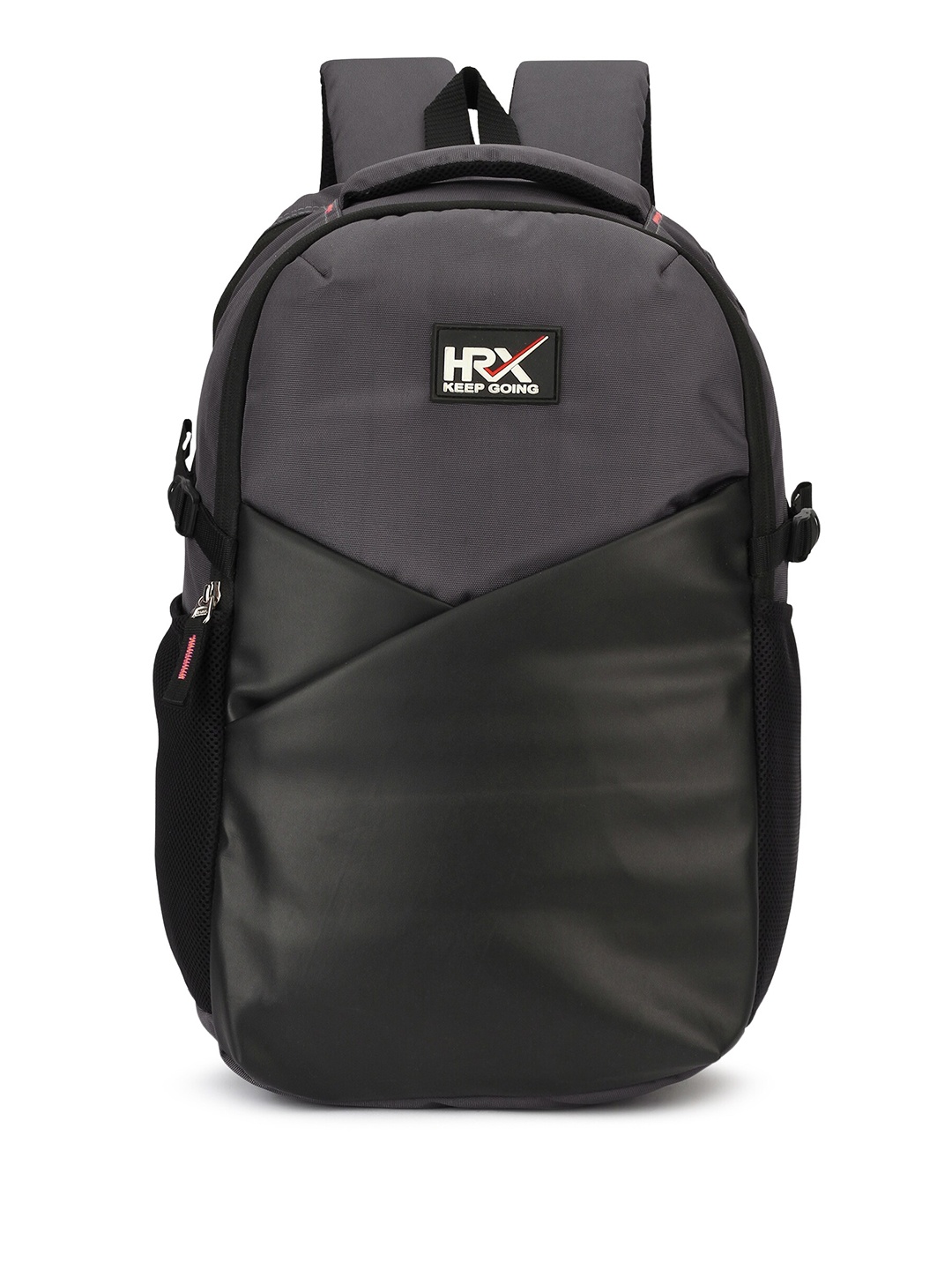 

HRX by Hrithik Roshan Unisex Black & Grey Colourblocked Backpack