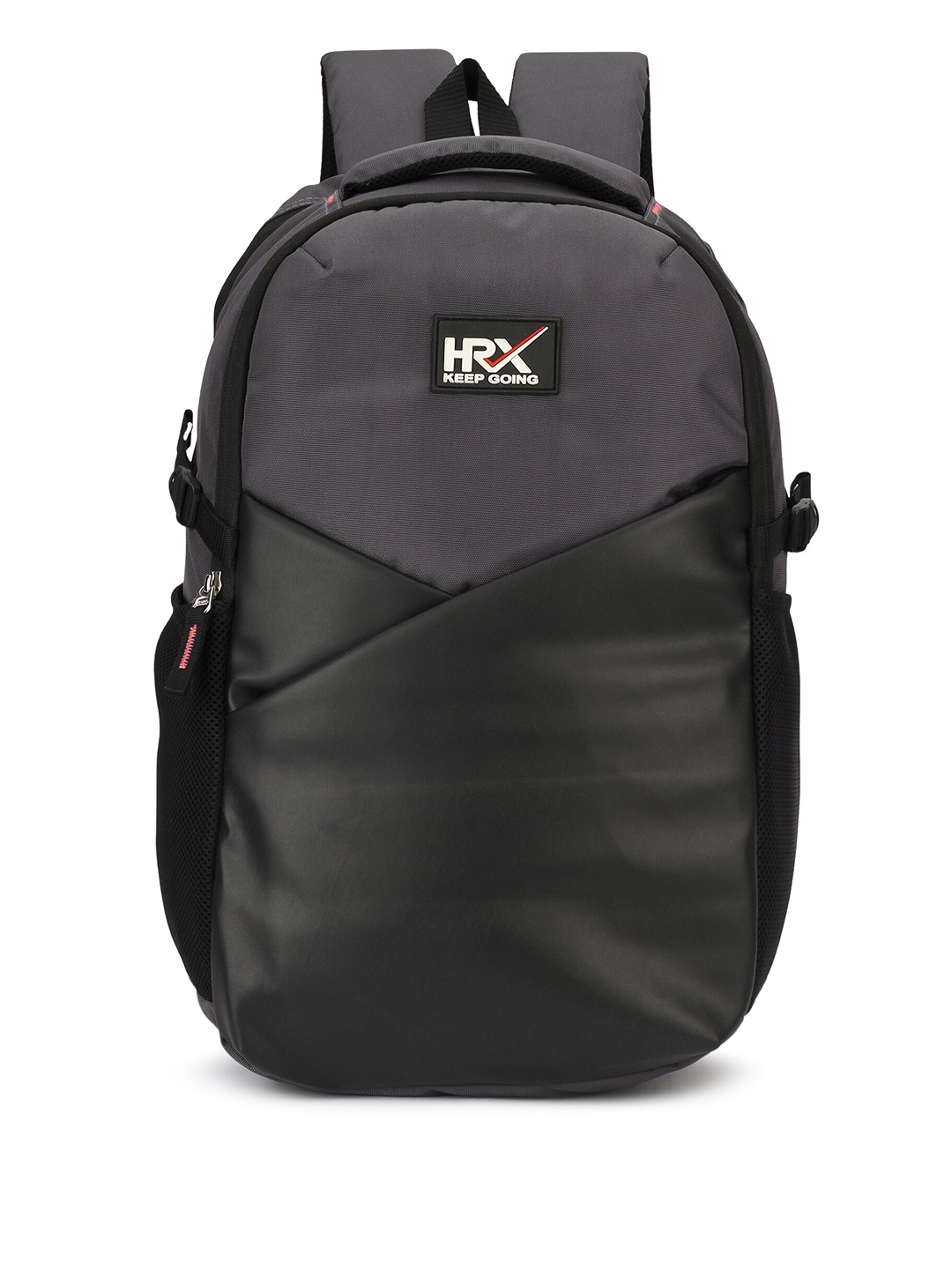 

HRX by Hrithik Roshan Unisex Black & Grey Colourblocked Backpack