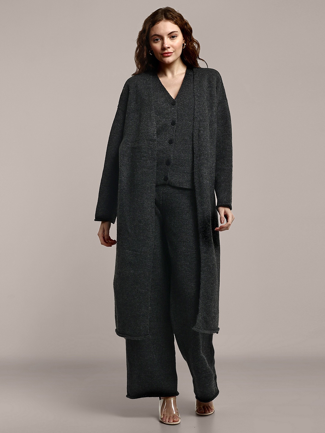 

iki chic Grey Cotton Wool Top & Trouser With Jacket