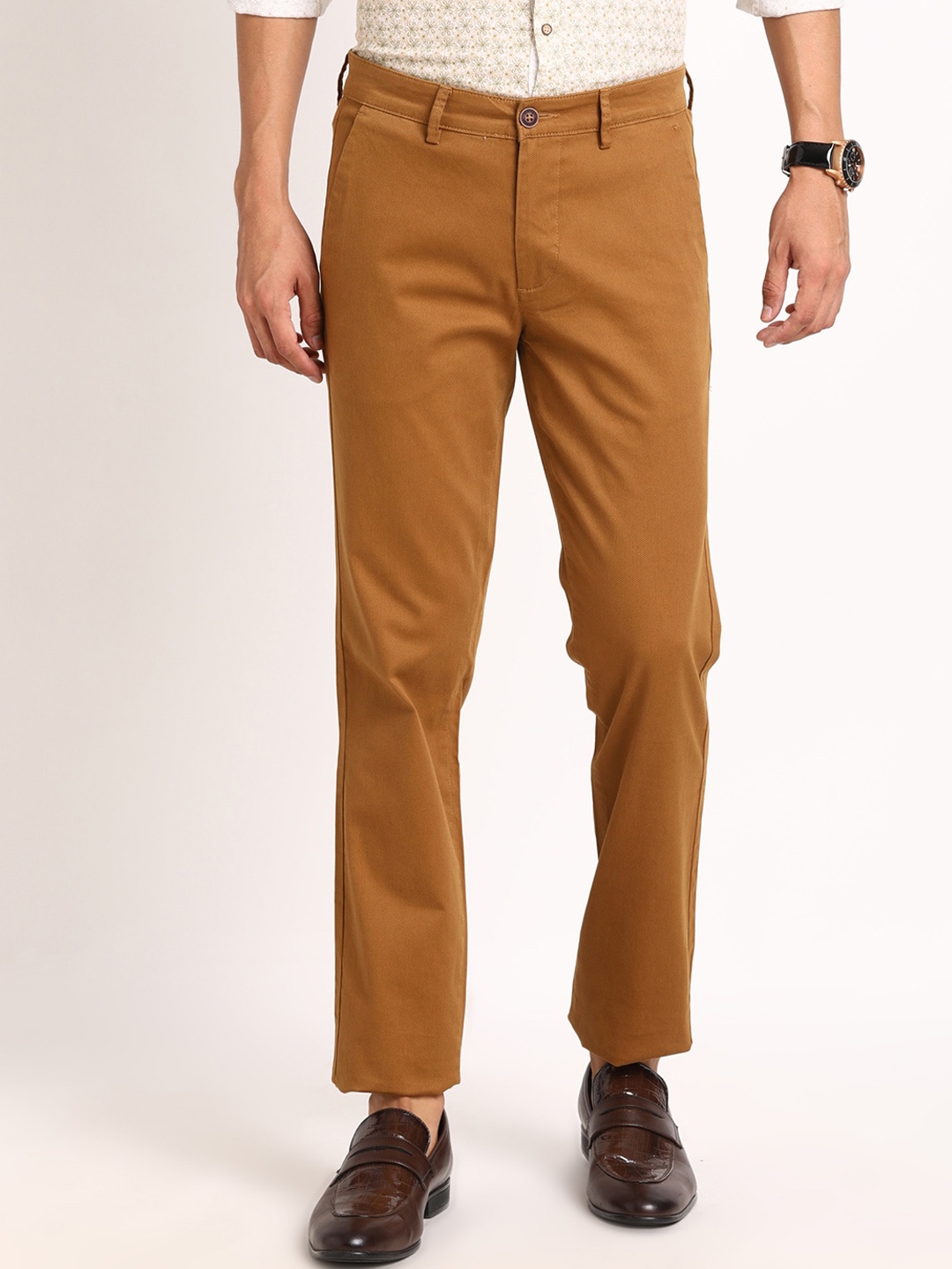 

Turtle Men Smart Skinny Fit Cotton Chinos Trousers, Khaki