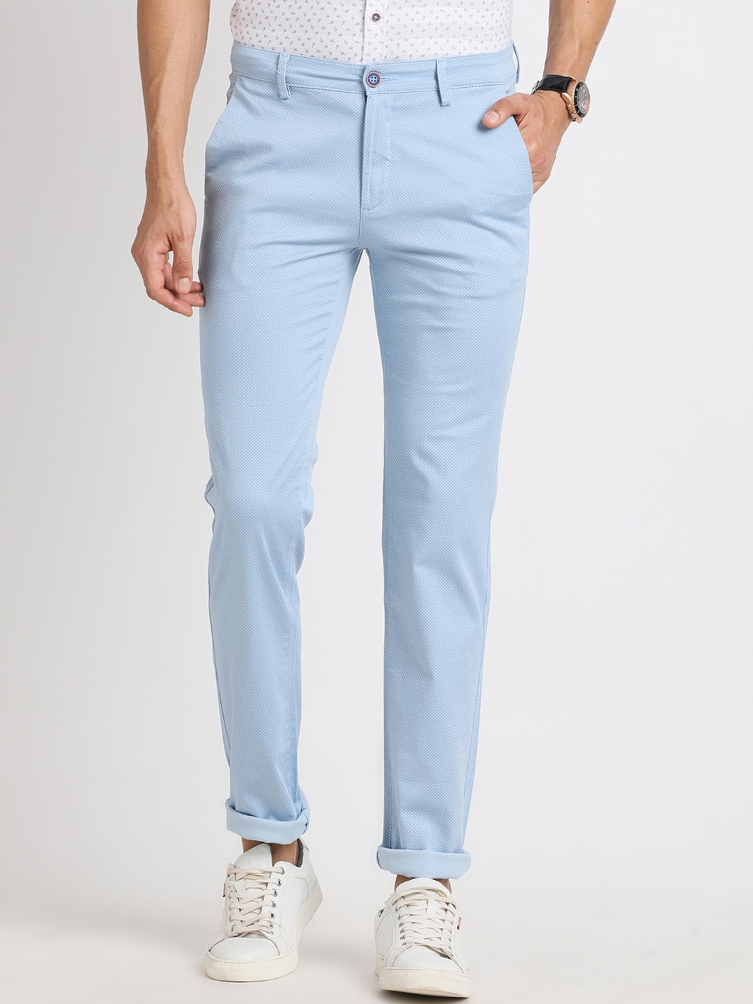 

Turtle Men Smart Ultra Slim Fit Cotton Chinos, Blue