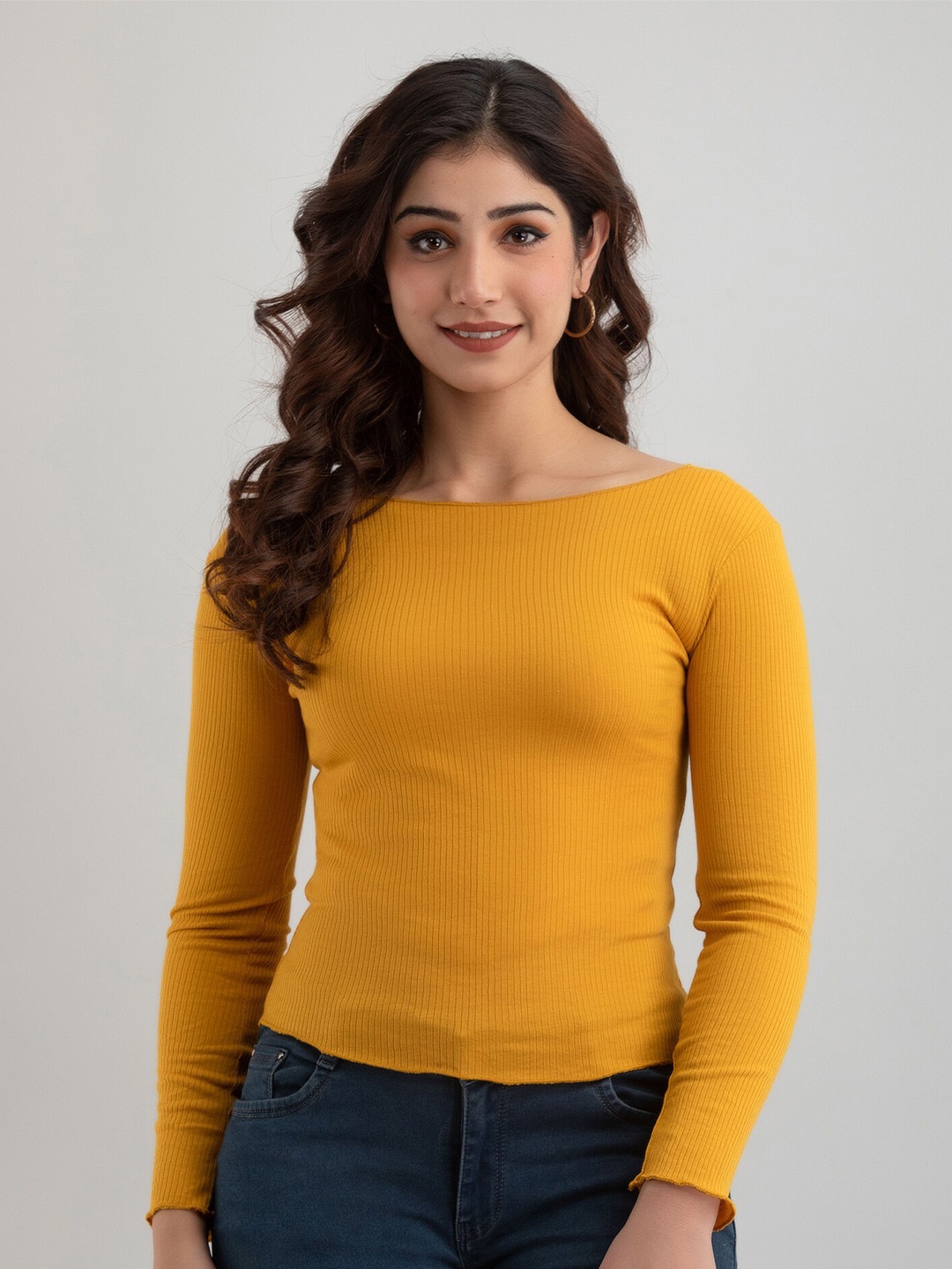 

Mialo fashion Yellow Monochrome Crop Top