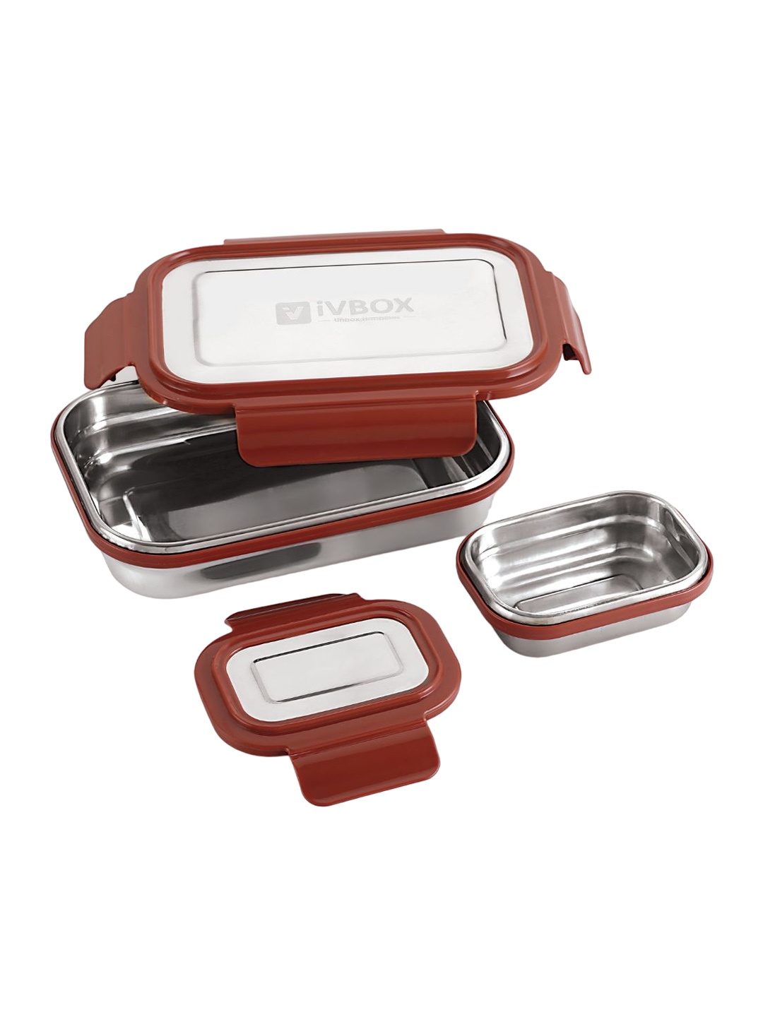 

iVBOX 2 Pieces Stainless Steel Lunch Box Kitchen Storage 1.50L, Silver
