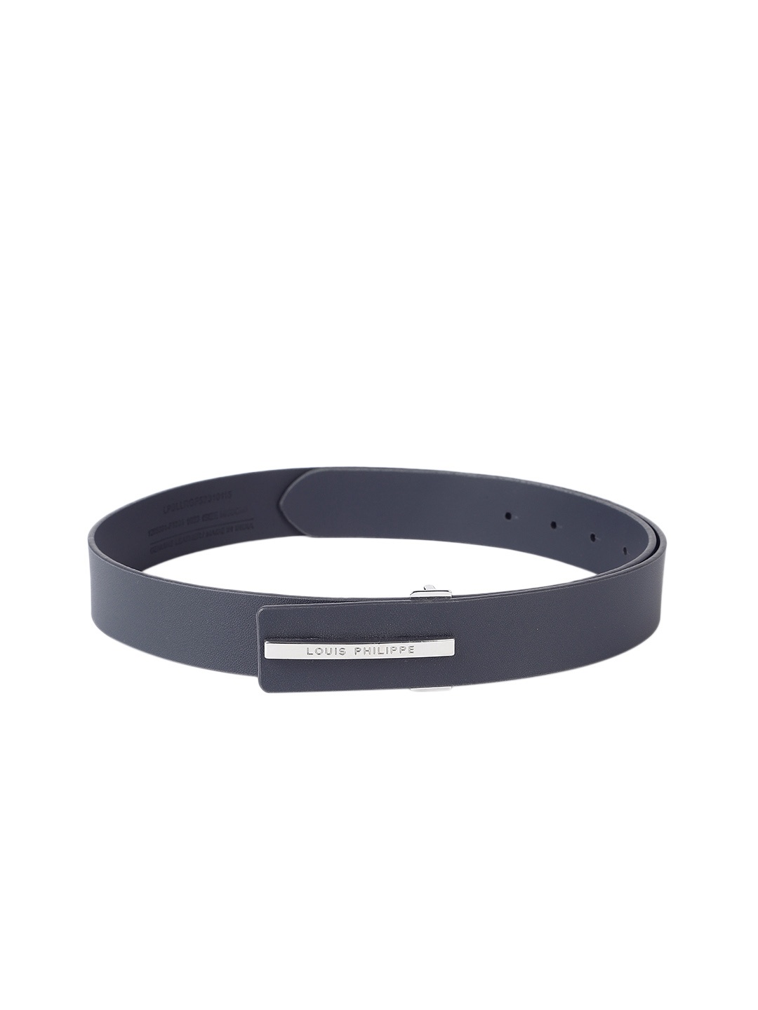 

Louis Philippe Men Solid Leather Belt, Navy blue