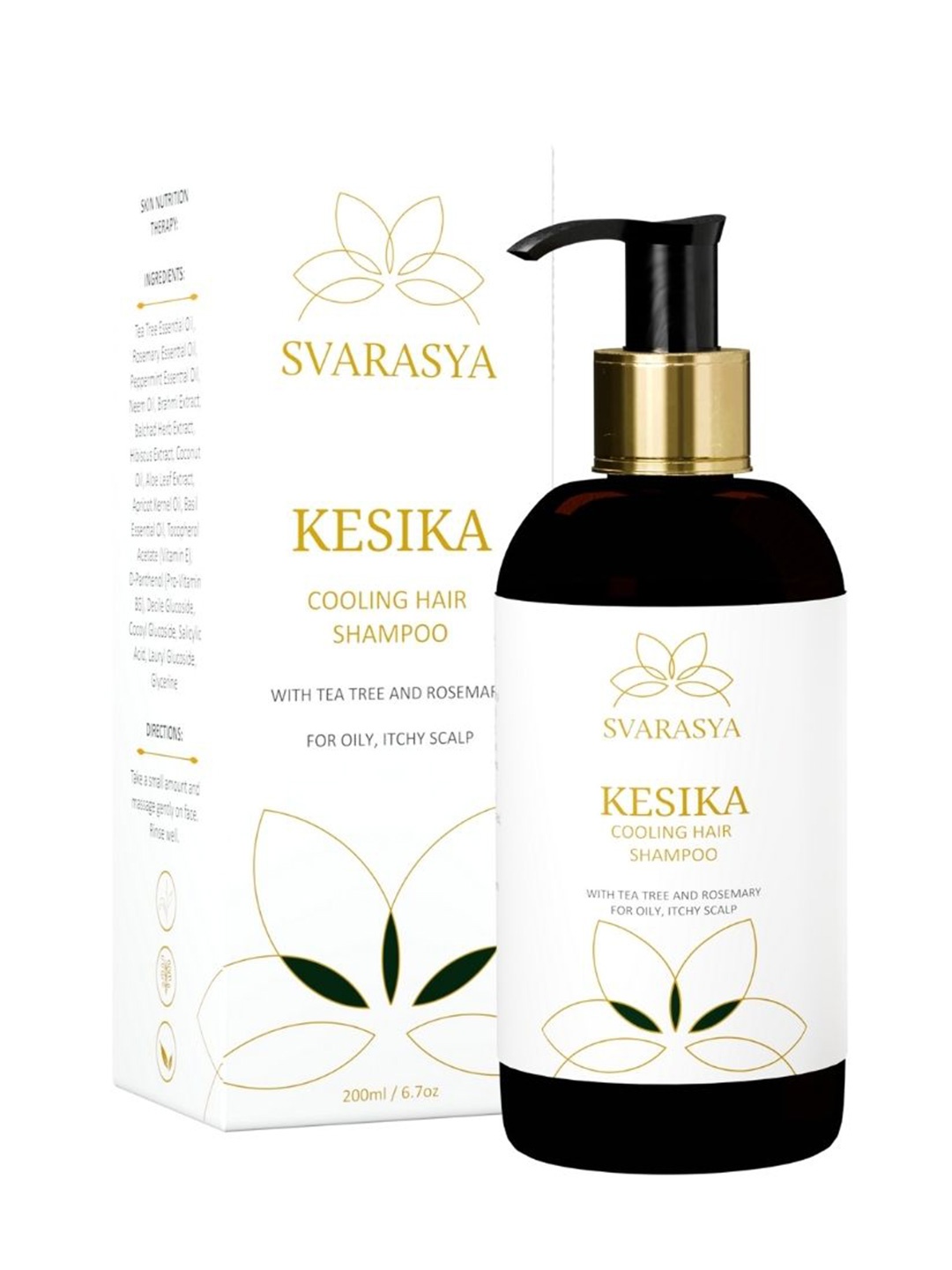 

Svarasya Kesika Tea Tree & Rose Mary Oil Natural Hair Cleanser with Neem - 200 ml, Green