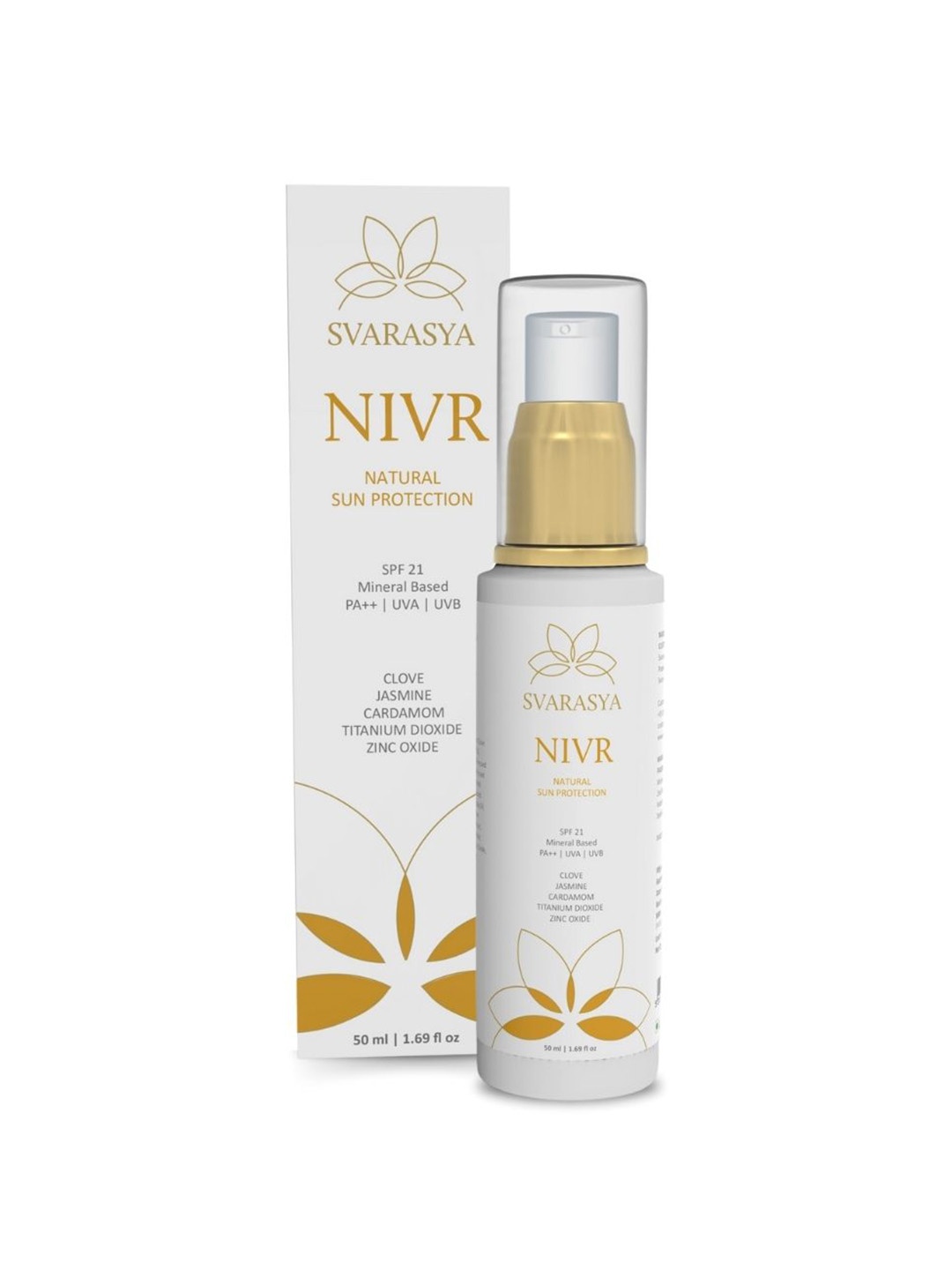 

Svarasya Nivr Natural Sunscreen with Titanium Dioxide & Zinc Oxide - 50 ml, Beige