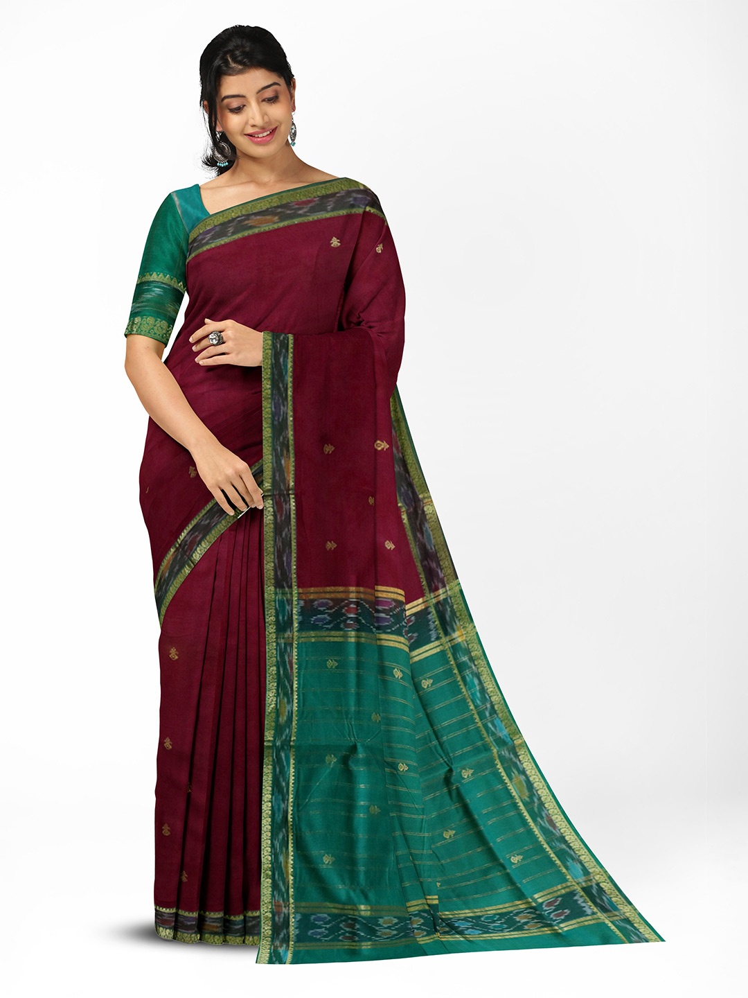 

APCO Ethnic Motifs Pure Cotton Woven Design Saree, Maroon