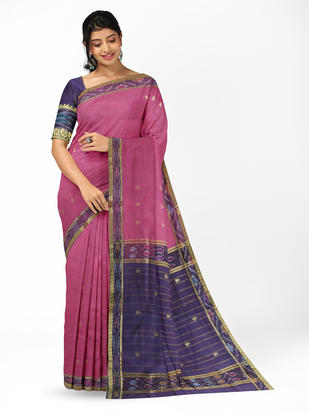 

APCO Woven Design Pure Cotton Saree, Pink
