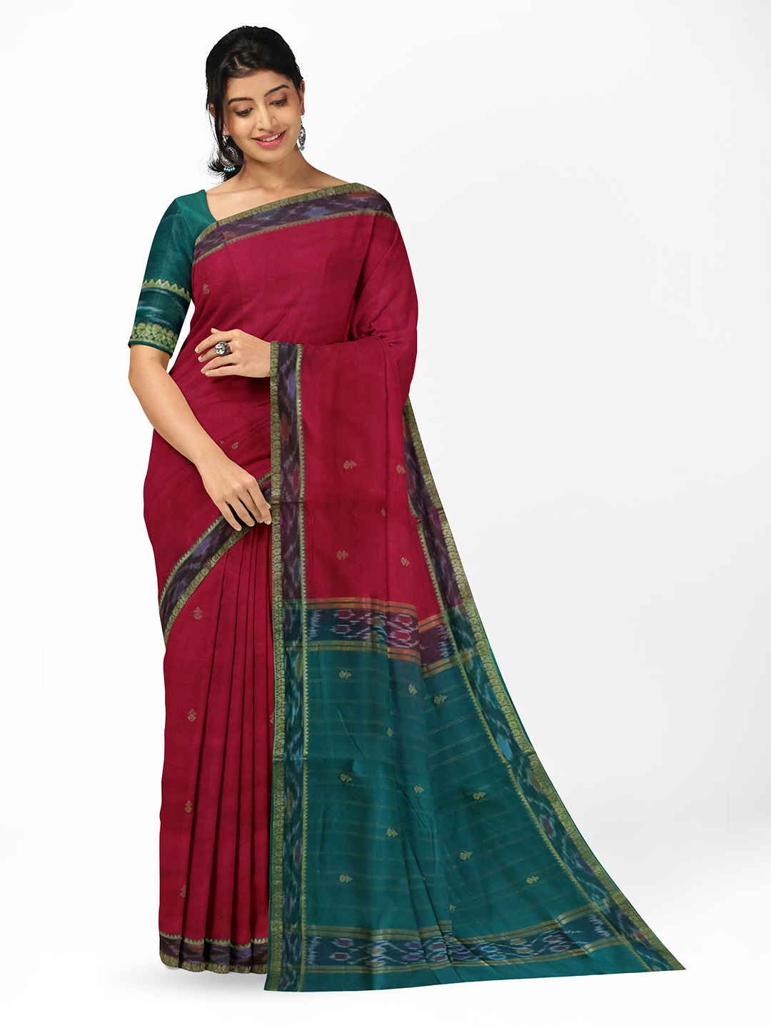 

APCO Ethnic Motifs Printed Zari Pure Cotton Saree, Maroon