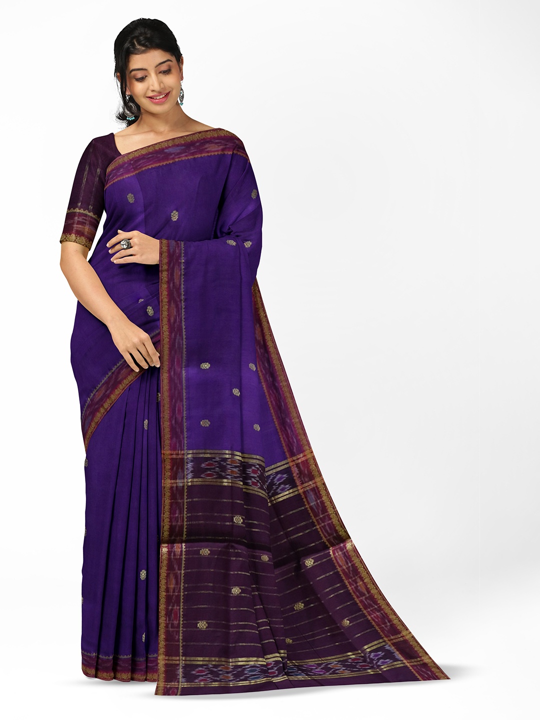 

APCO Pure Cotton Saree With Woven Design Border, Violet