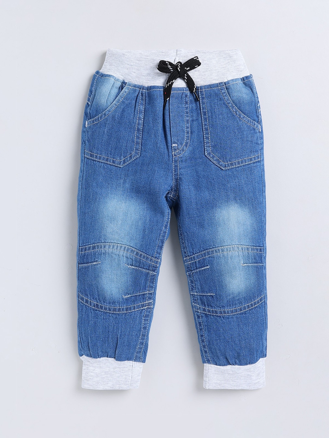 

DENIKID Infants Mid-Rise Clean Look Light Fade Pure Cotton Jeans, Blue
