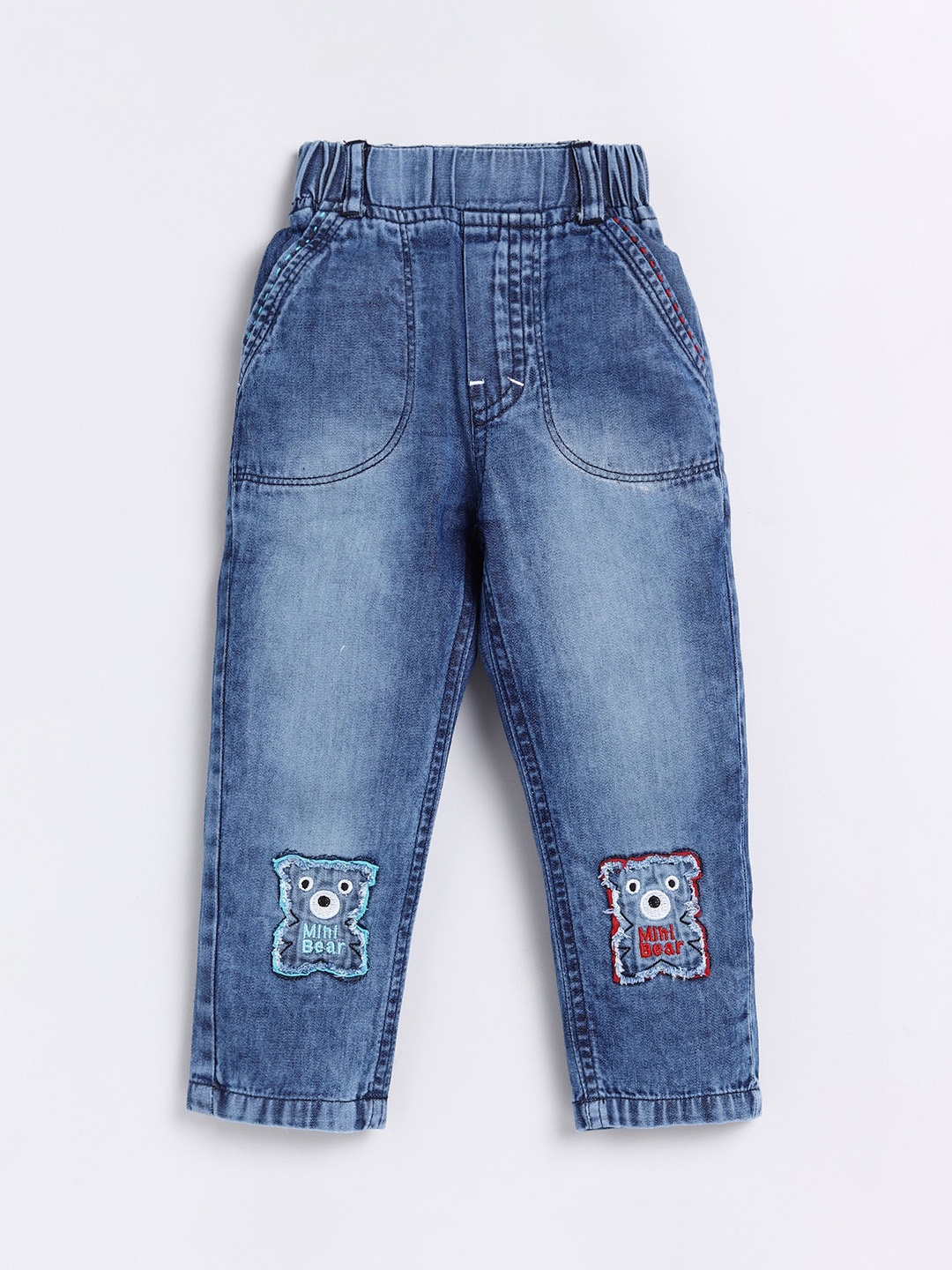 

DENIKID Kids Regular Fit Light Fade Pure Cotton Jeans, Blue